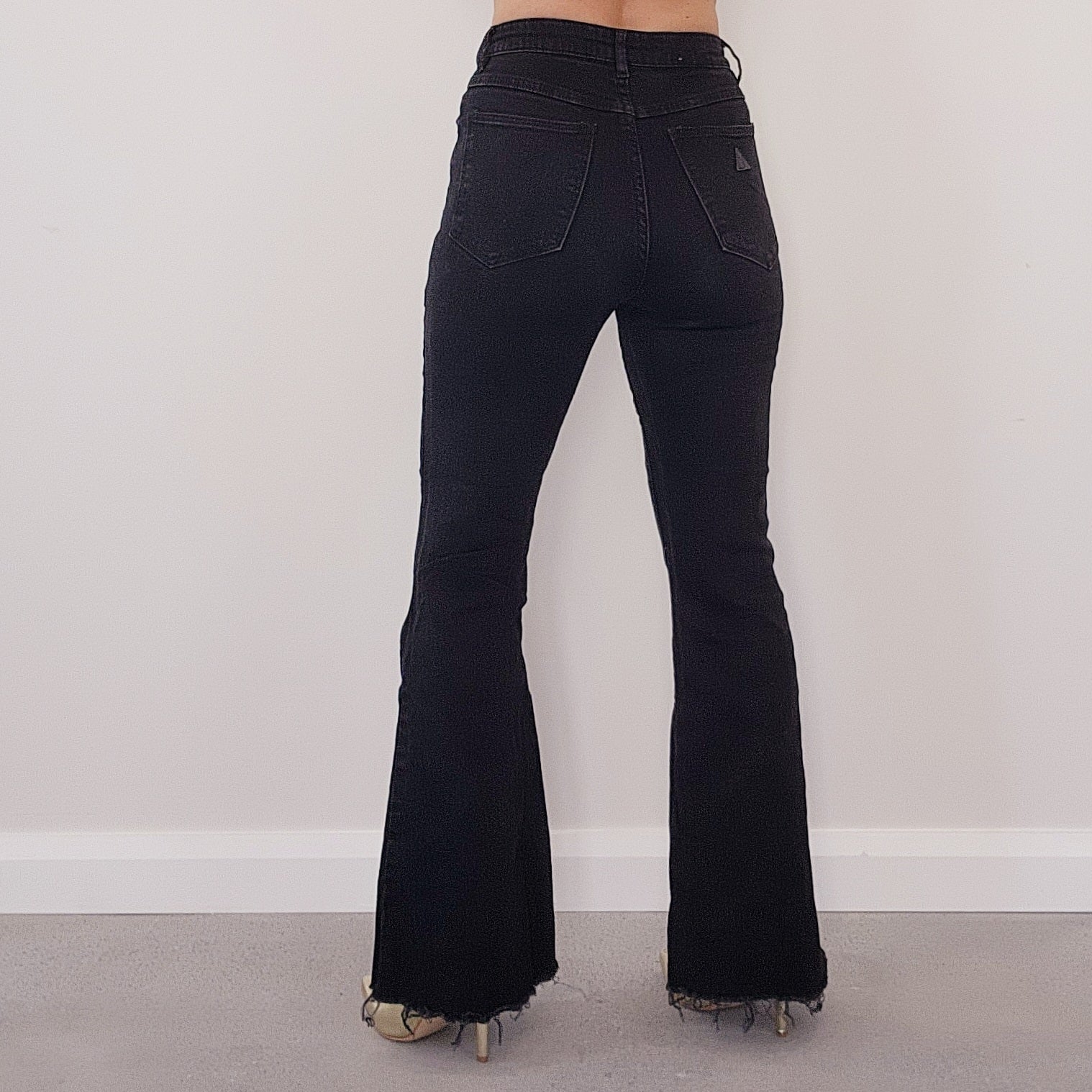 Black Flare Womens High Waisted Abrand Jeans in size 8