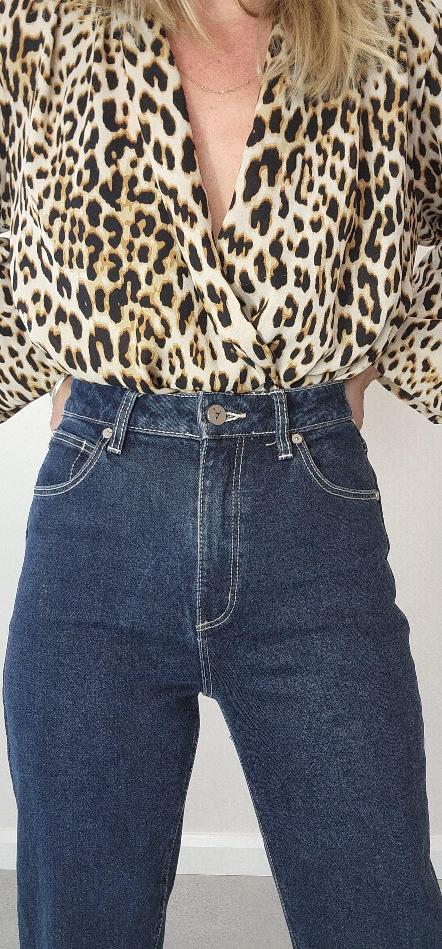 Abrand denim high slim denim jeans, dark navy colour in size 8