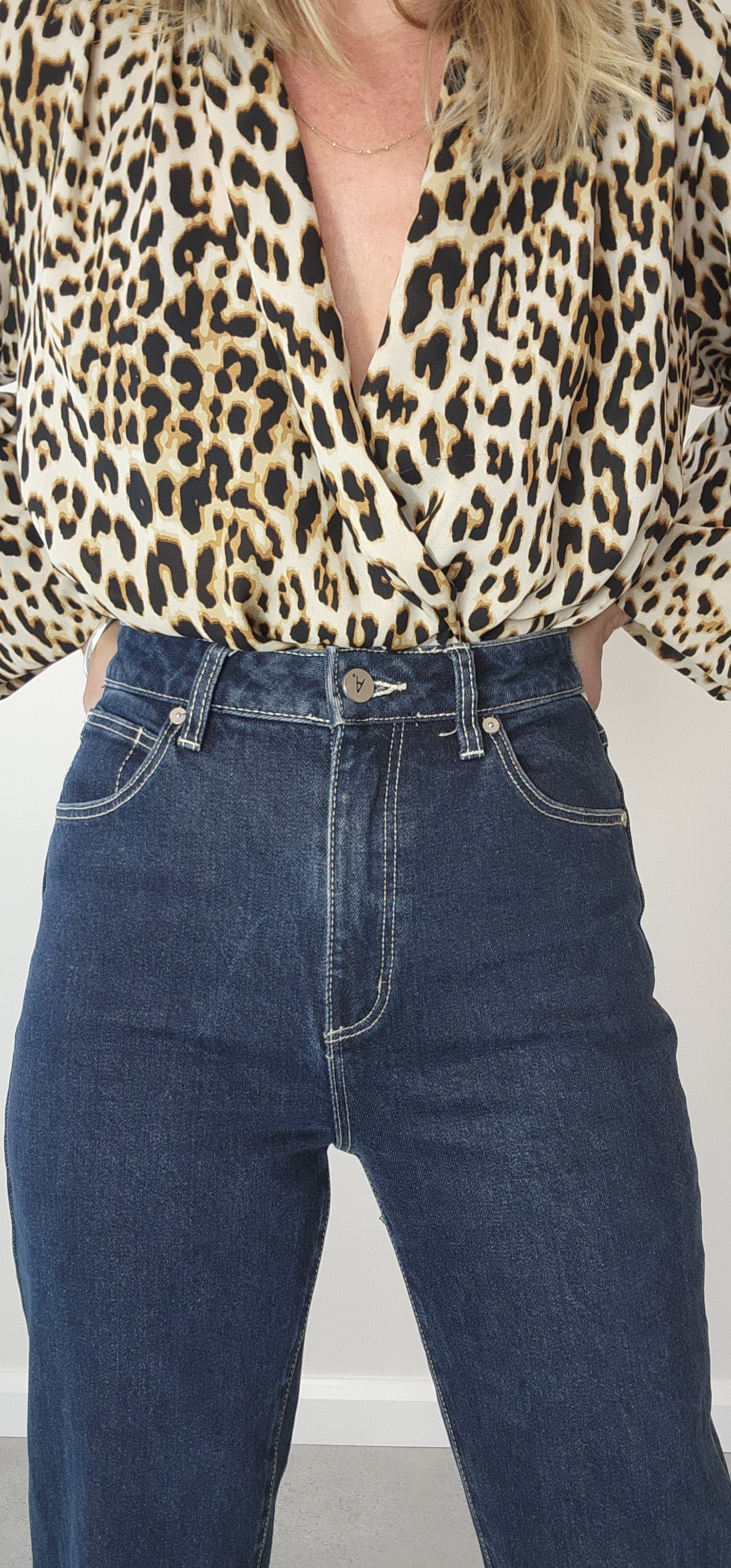 Abrand denim high slim denim jeans, dark navy colour in size 8