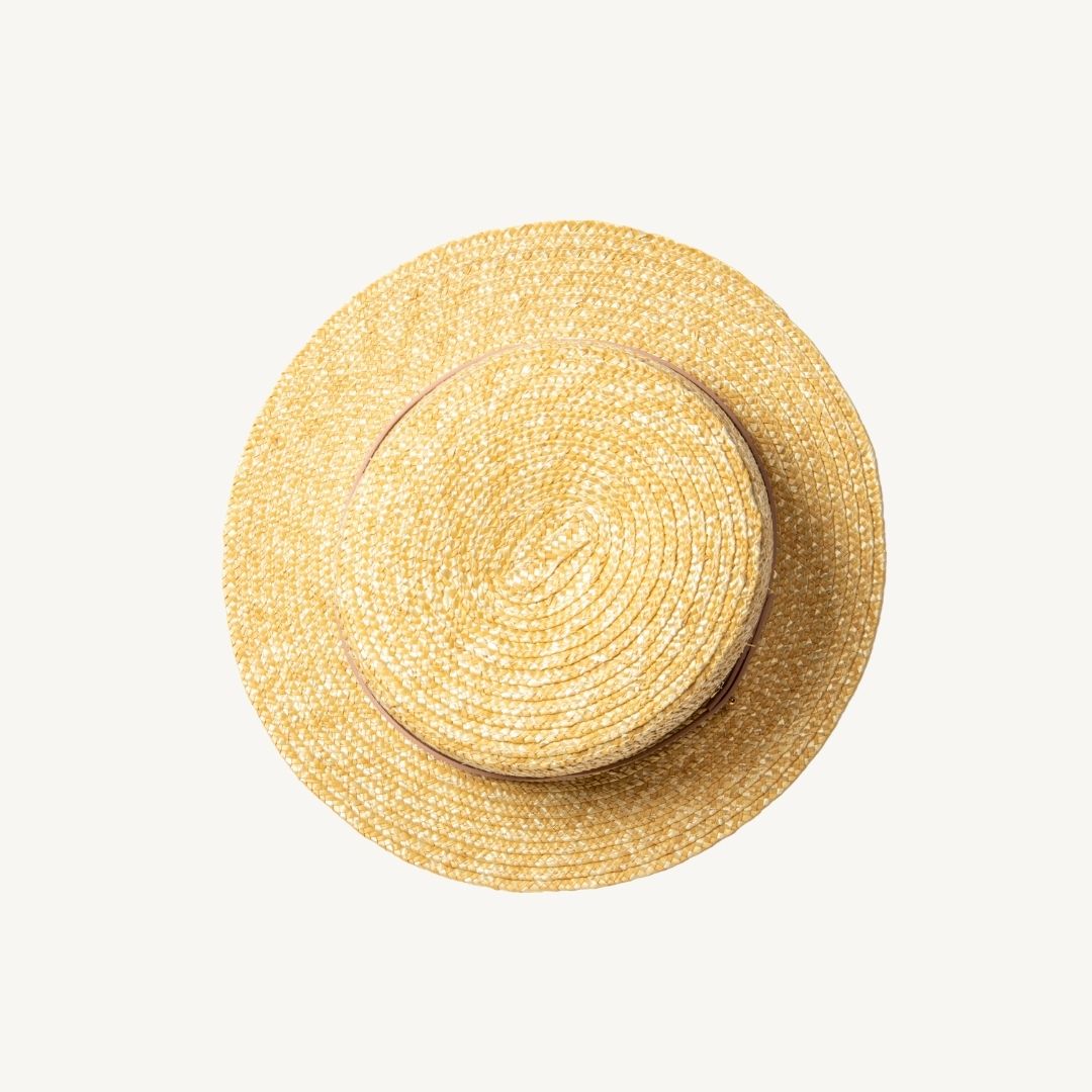 Shayd Straw Boater - Pink strap
