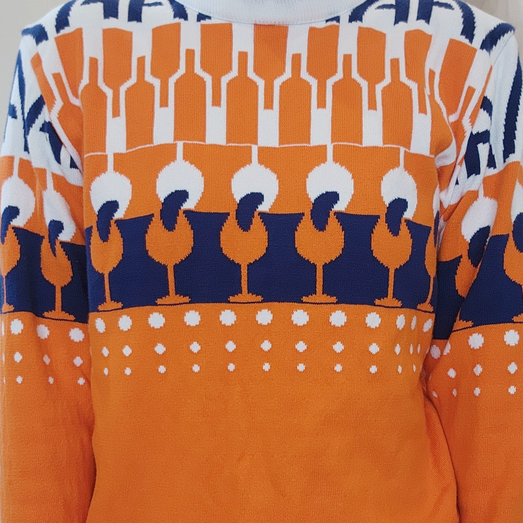 Aperol Spritz orange printed festive knit size xs