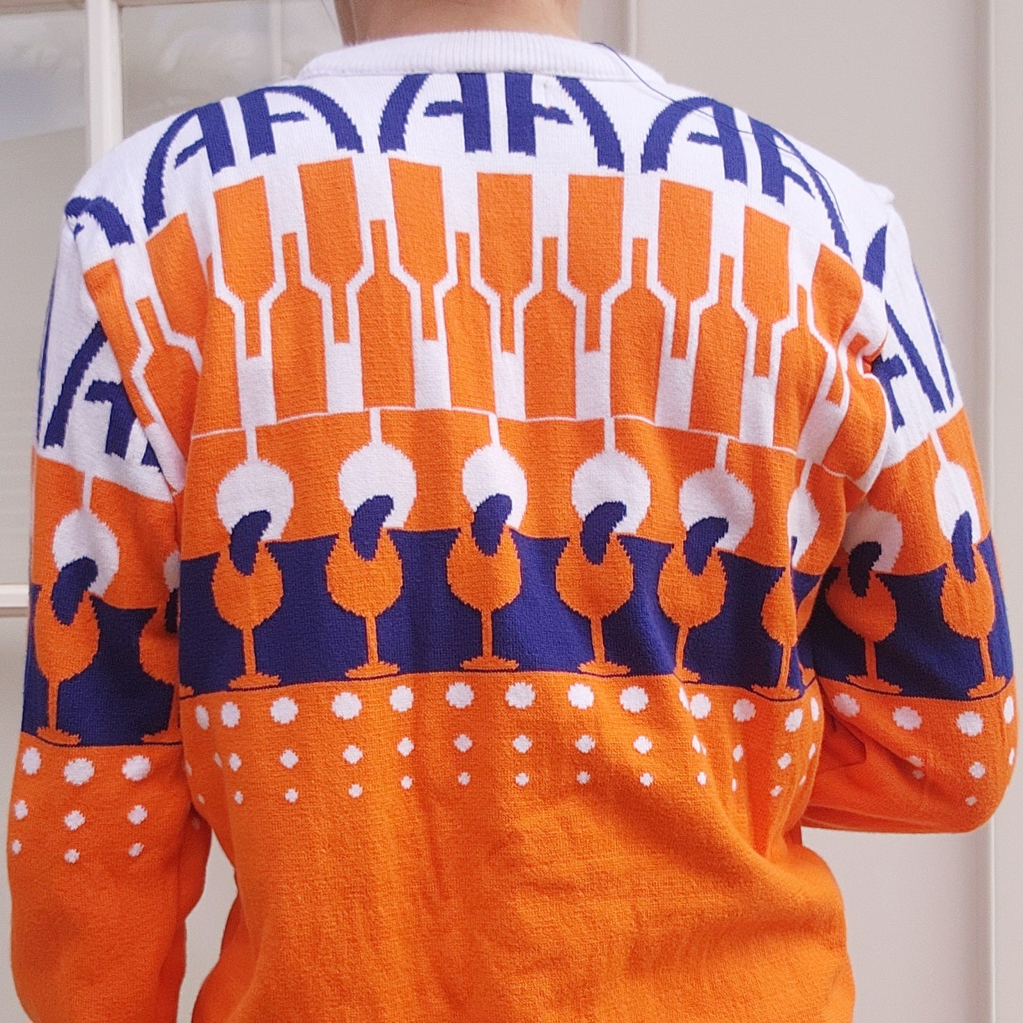 Aperol Spritz orange printed festive knit size xs