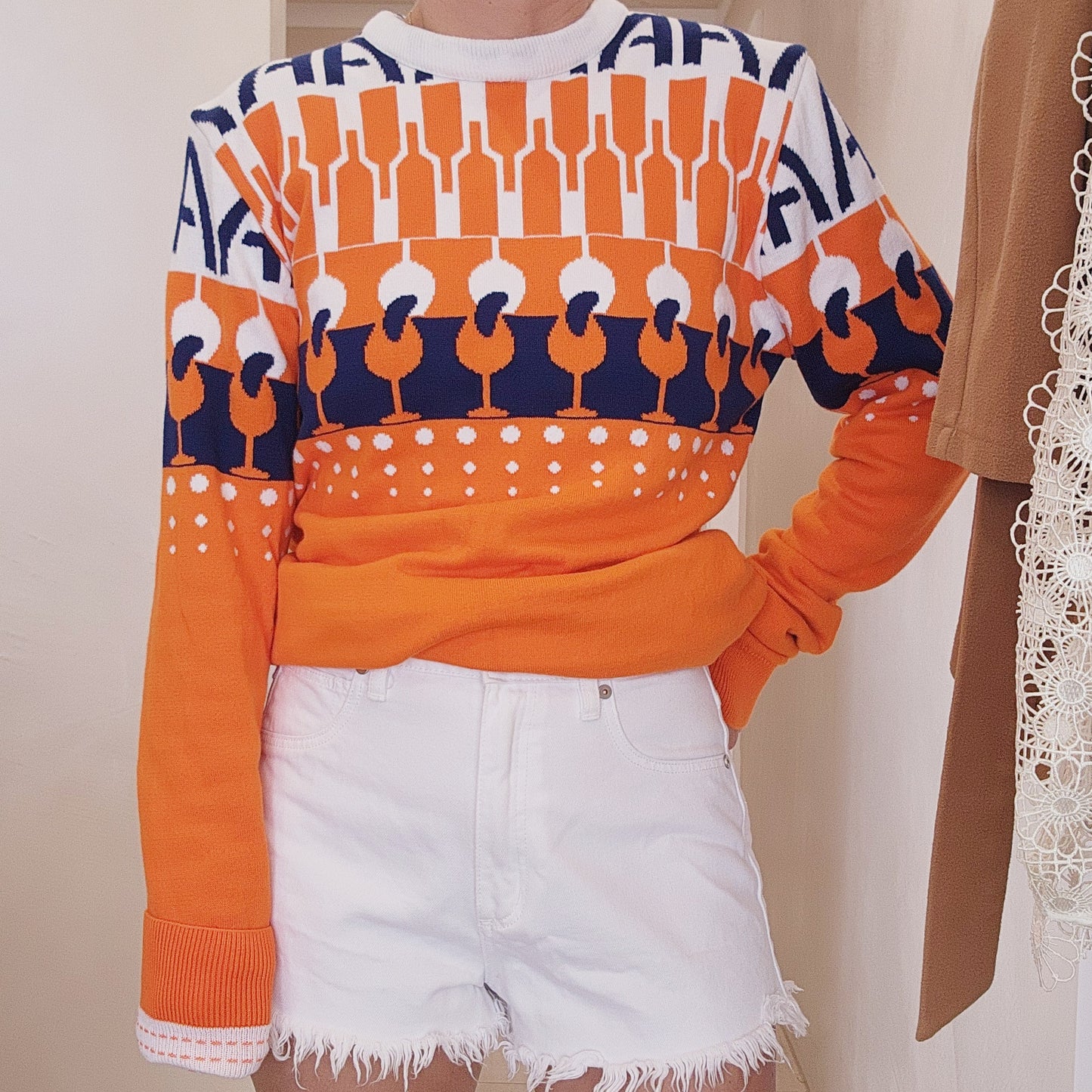 Aperol Spritz orange printed jumper size xs