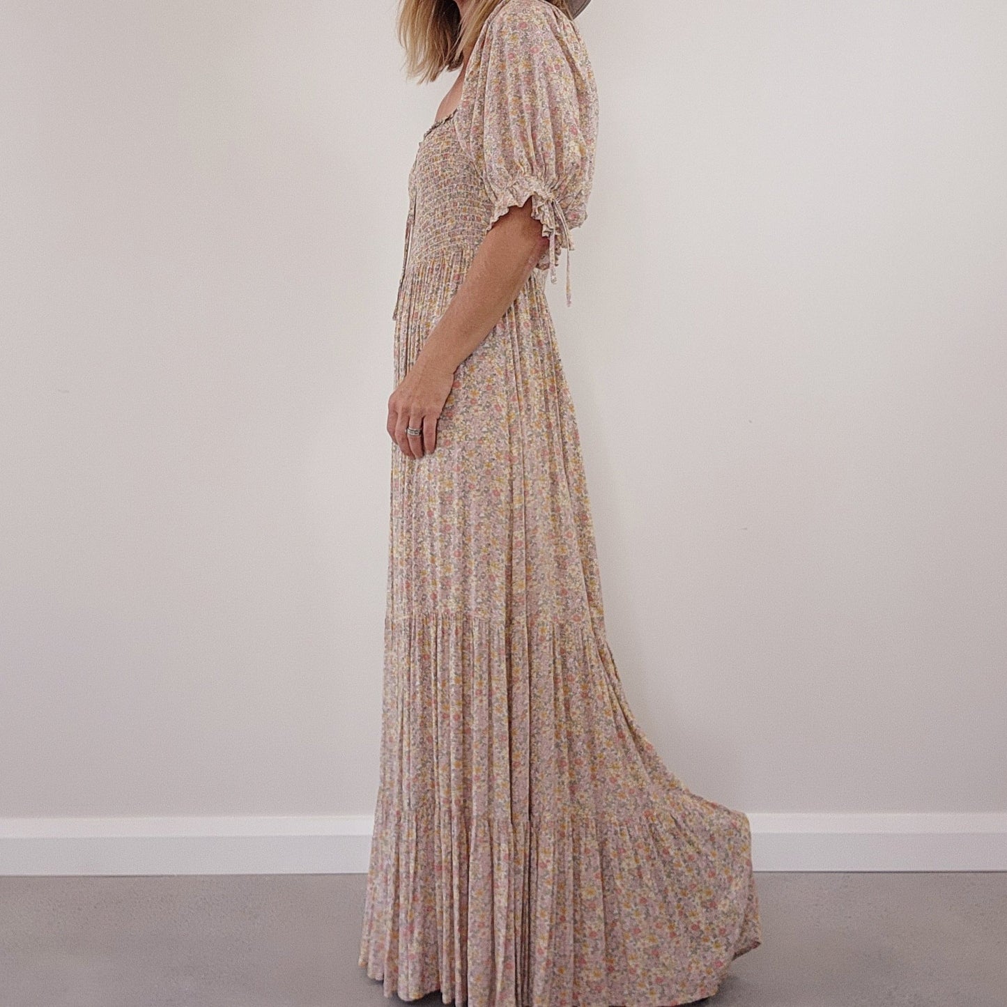Auguste the Label, floral Josie Molly Tiered Maxi Dress size M 10-12