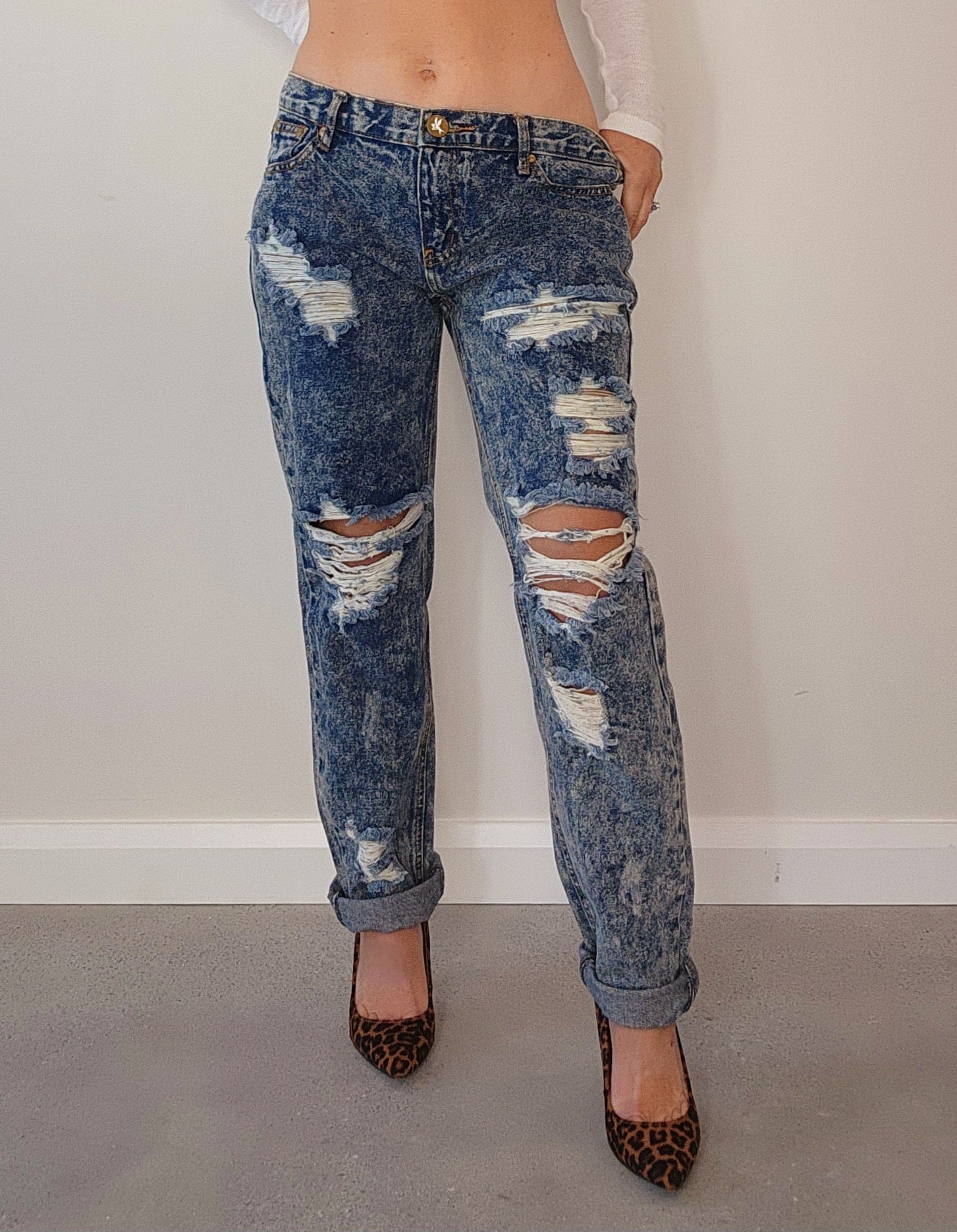 One Teaspoon distressed denim jeans size 10