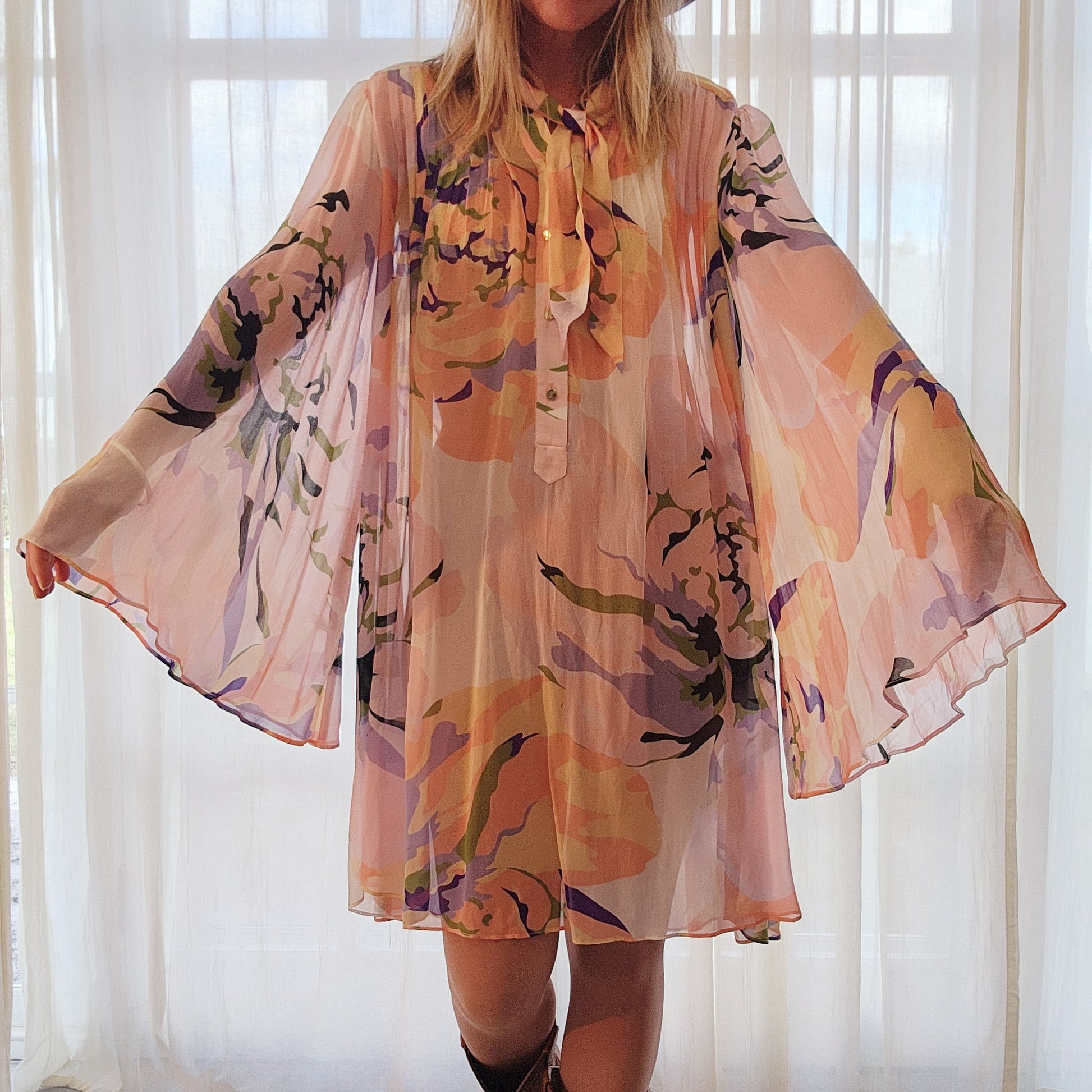 Ginger & Smart Delirium Mini Dress size 12. Lilac florals.