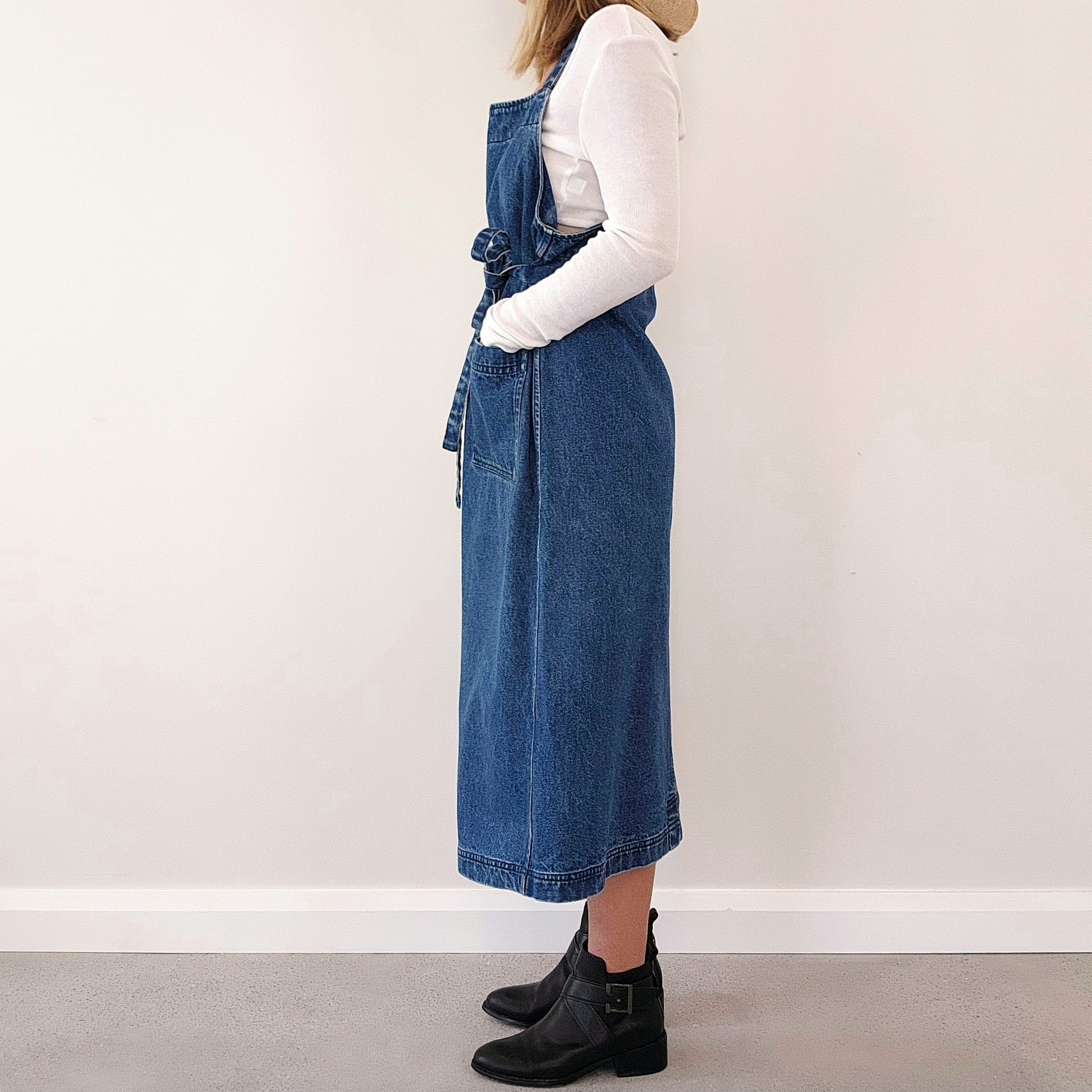 Blue Denim apron dress by foundling, Byron Bay designer