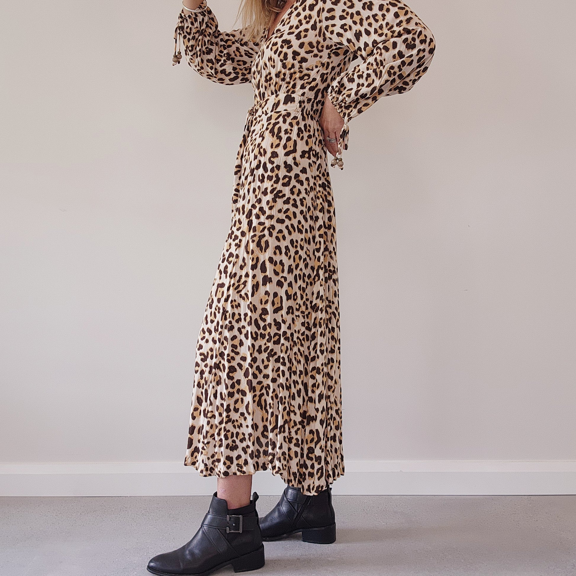 Kivari leopard print Bellini dress xxs