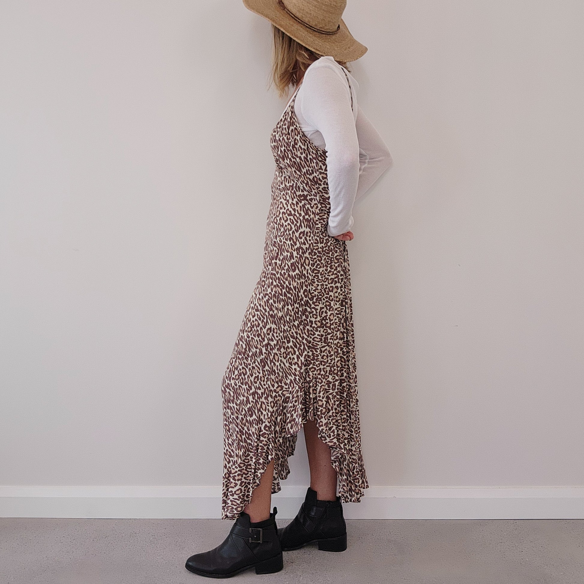 New Kivari animal print slip dress, in new condition with tags attached