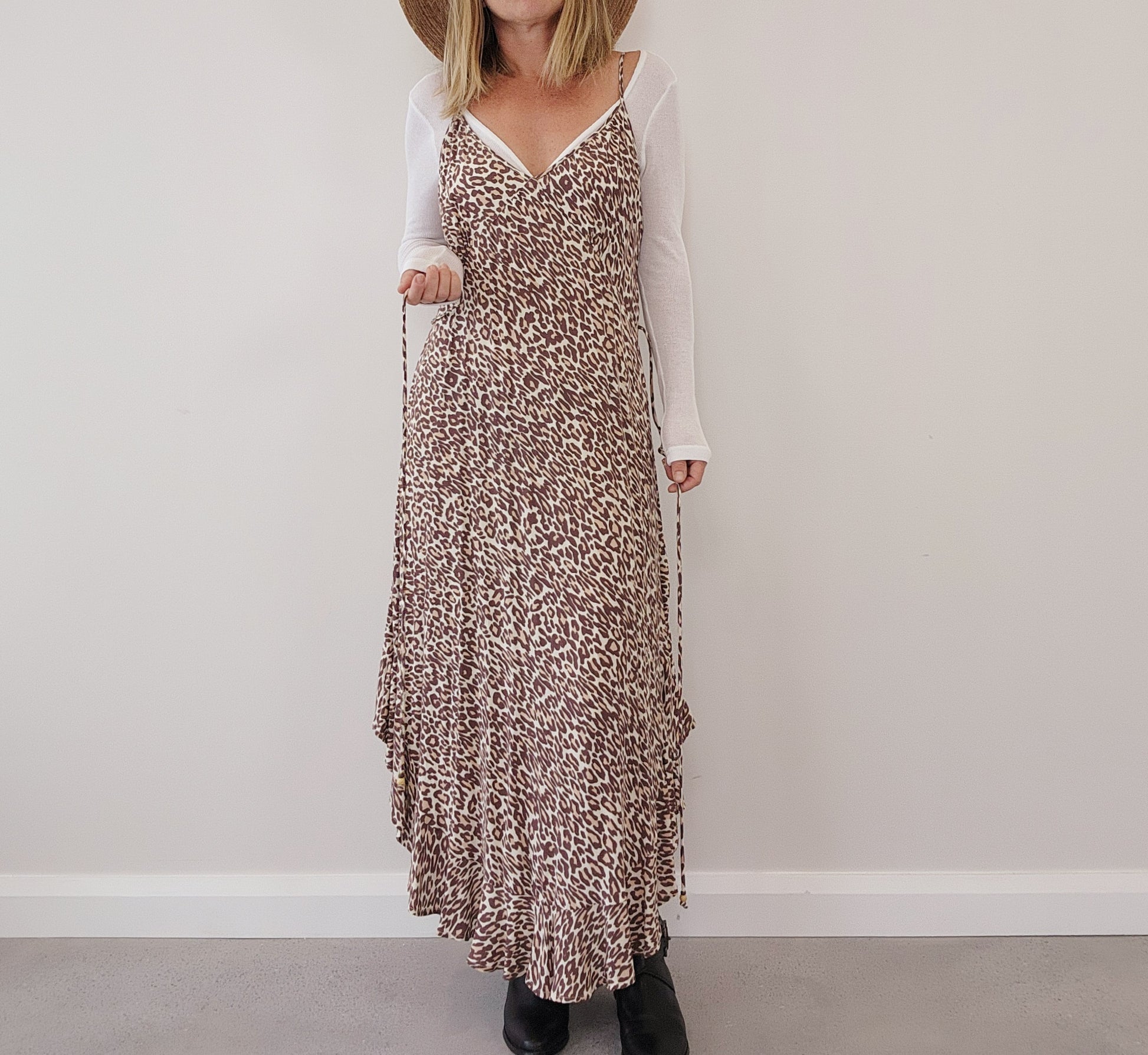 Kivari Alena animal print slip dress, new with tags attached