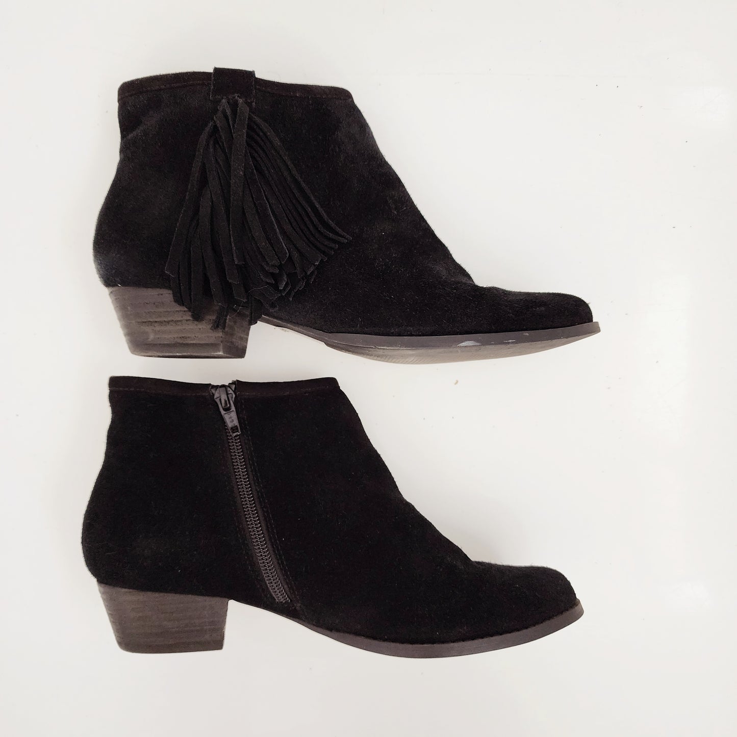 Miss KG black suede fringe ankle boots