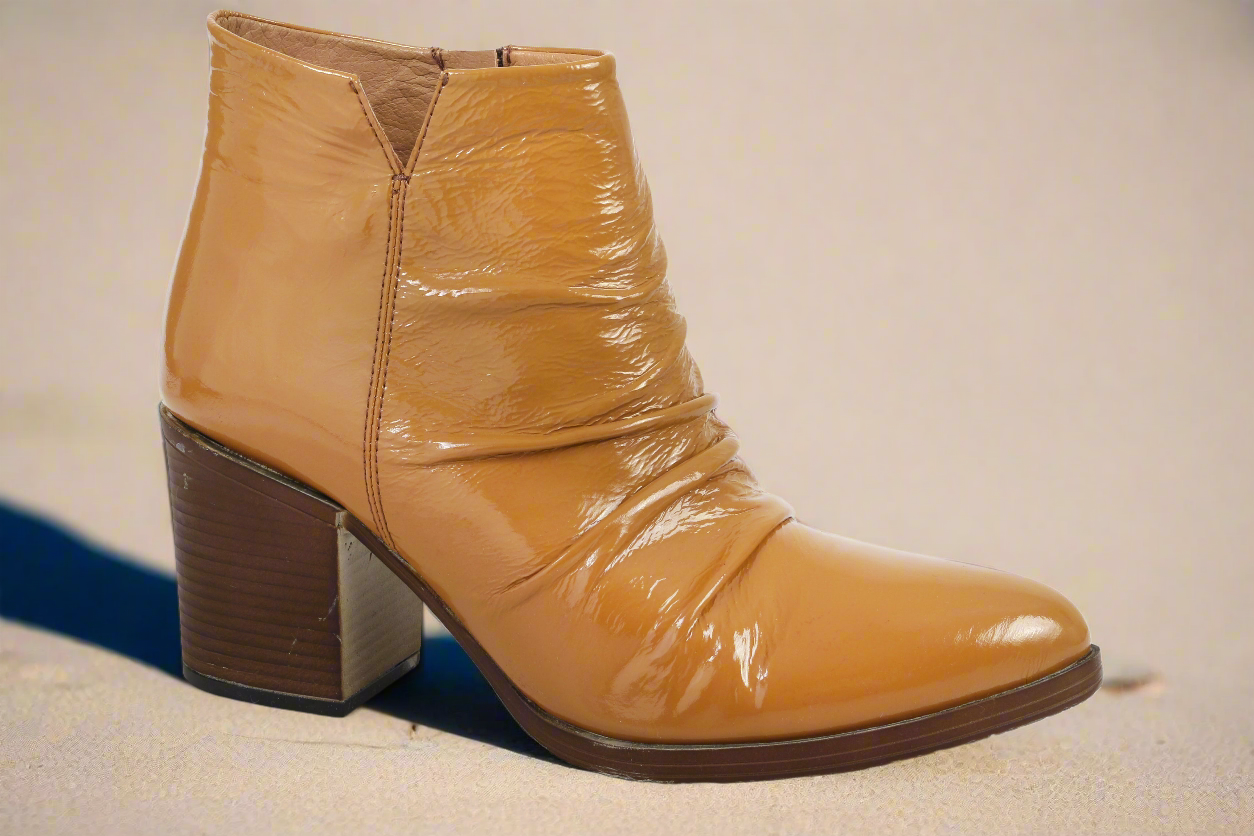 Mustard leather ankle boot online at Wilsonavenue.au