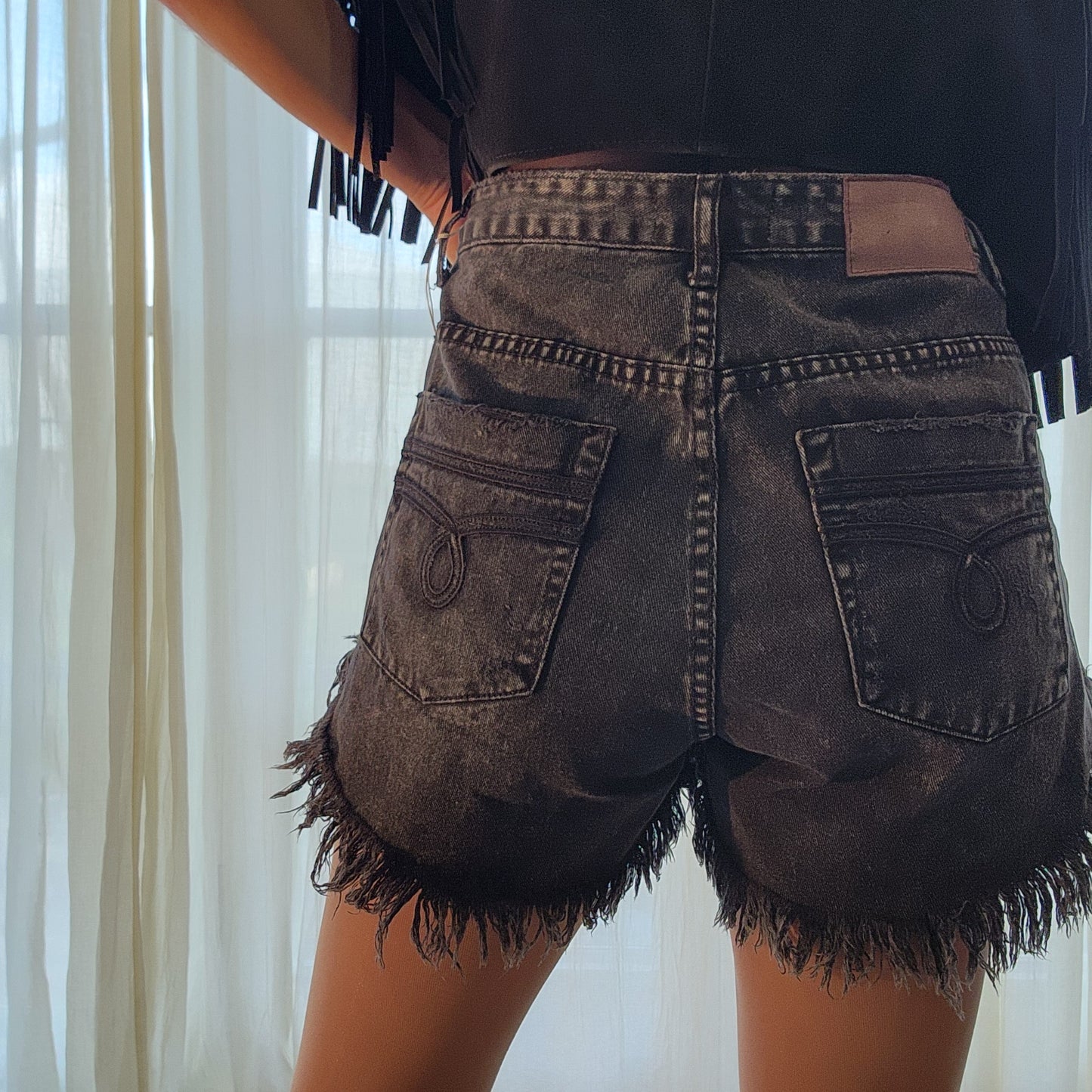 One Teaspoon distressed hawks shorts in charcoal size 10. Great worn condition. Available online at wilsonavenue.au