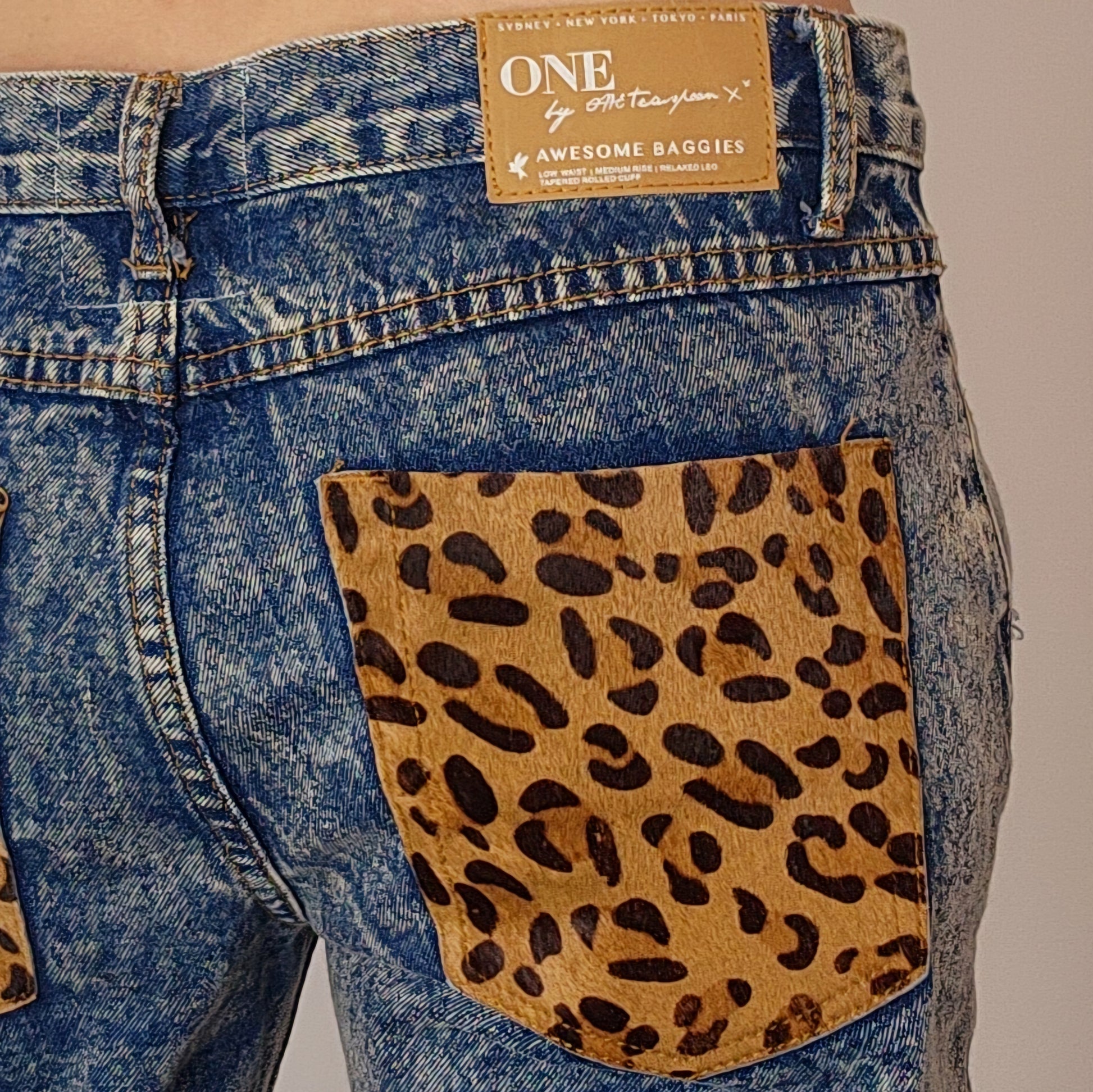 One Teaspoon stone wash distressed denim jeans, low rise size 10