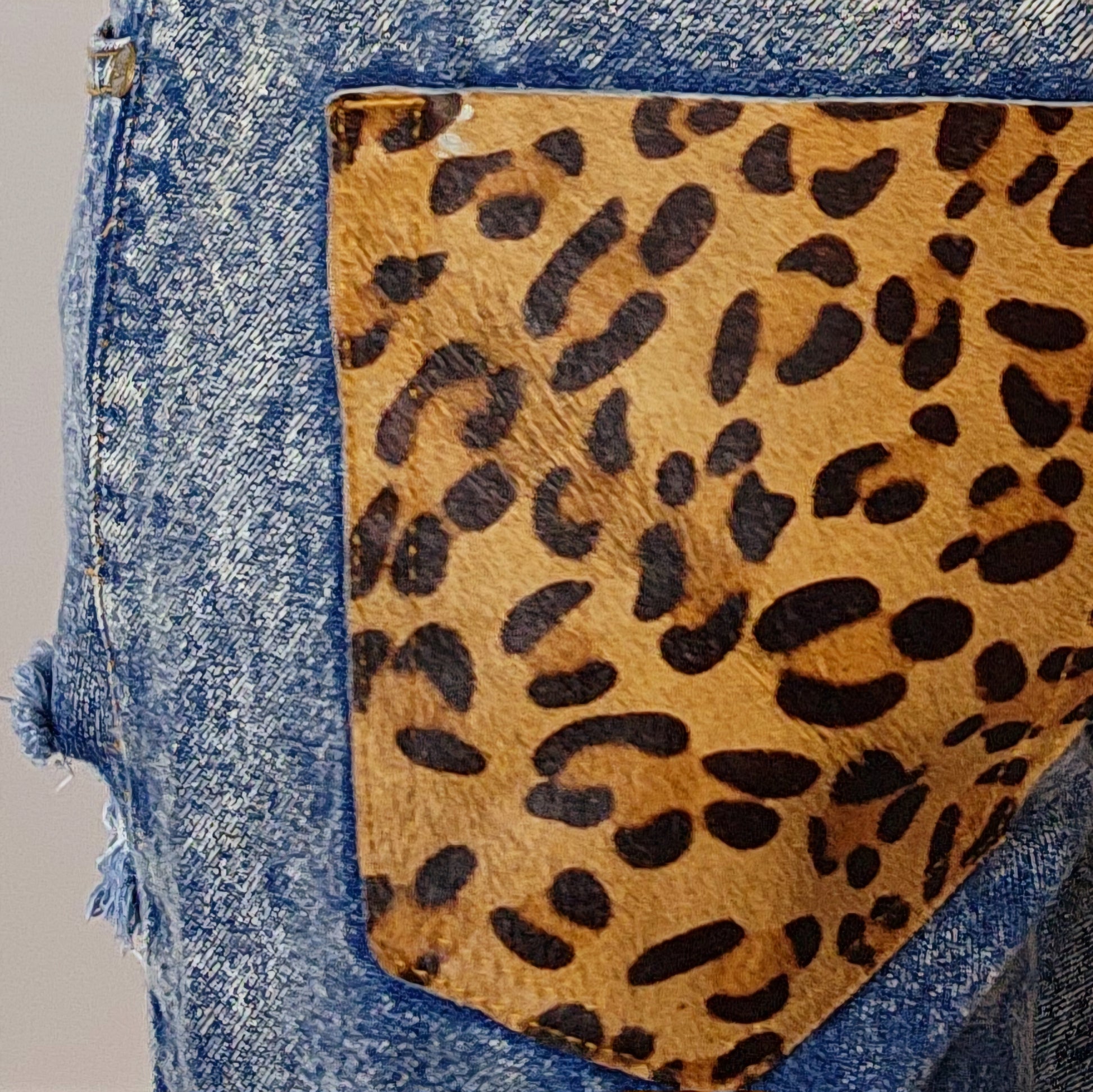 One Teaspoon awesome baggies, with animal print leather pockets, size 10