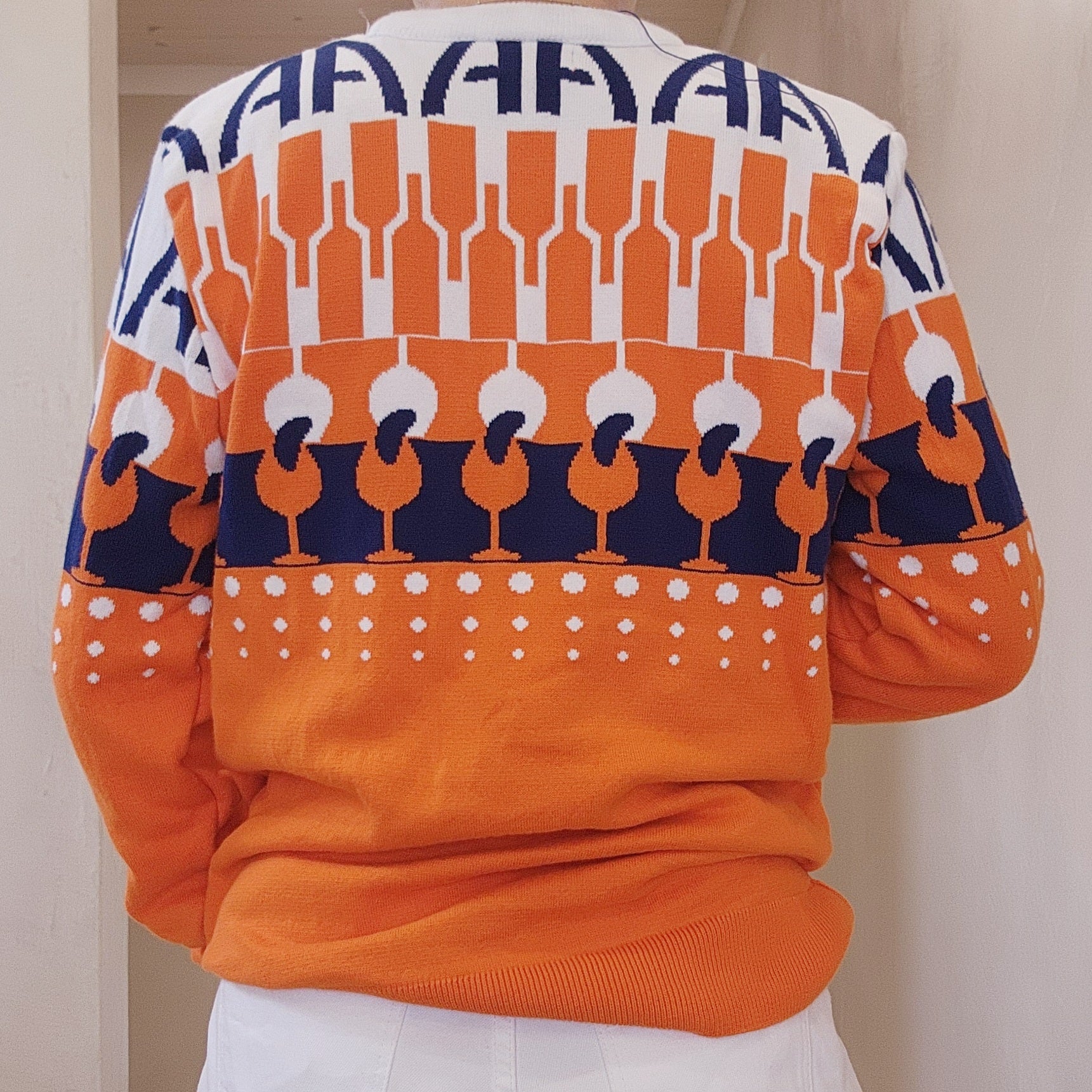 Limited edition Aperol Spritz orange printed festive knit size xs