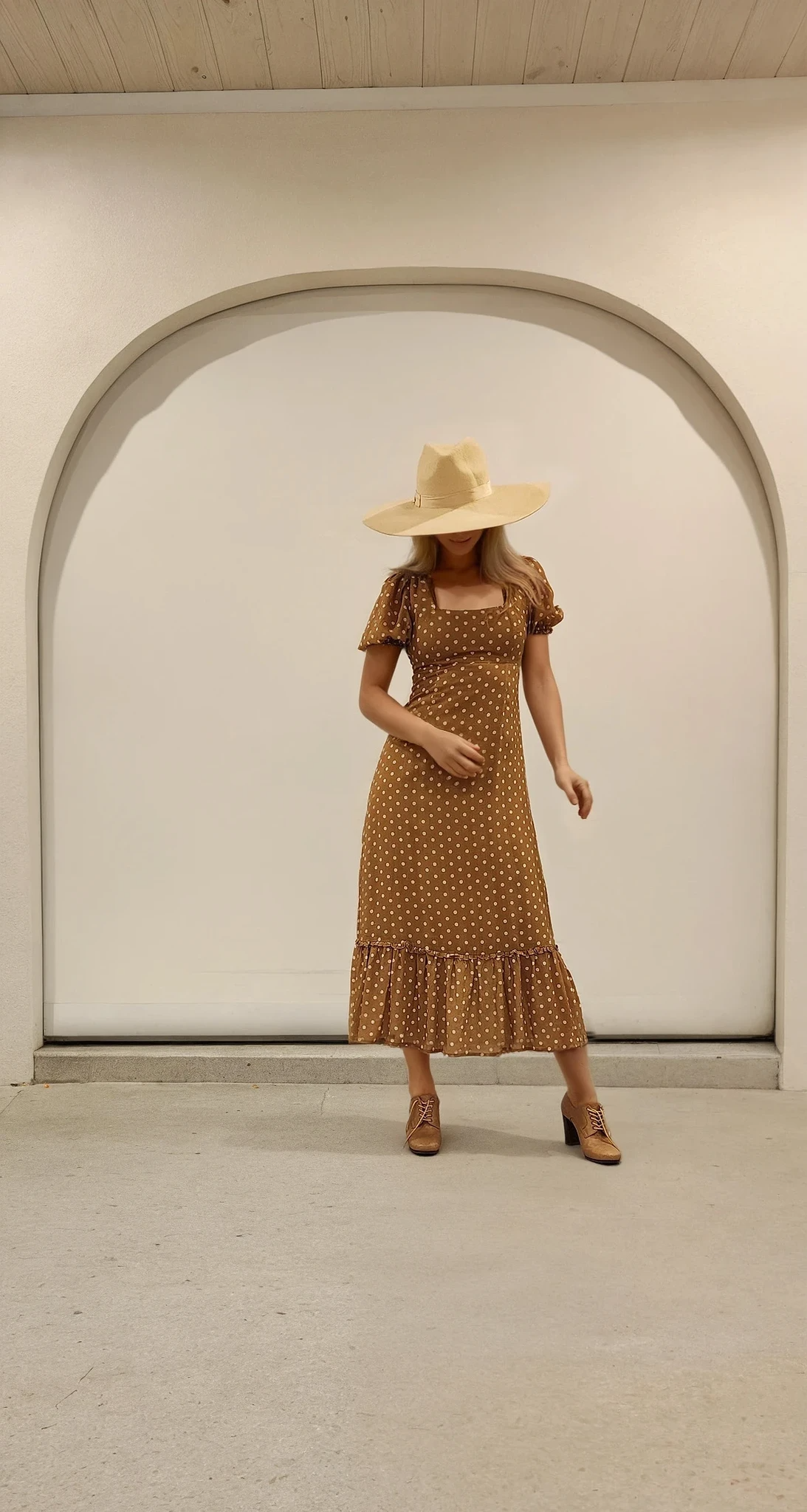 Ownley Vera dress showing movement, texture and ruffle detail. Front View.