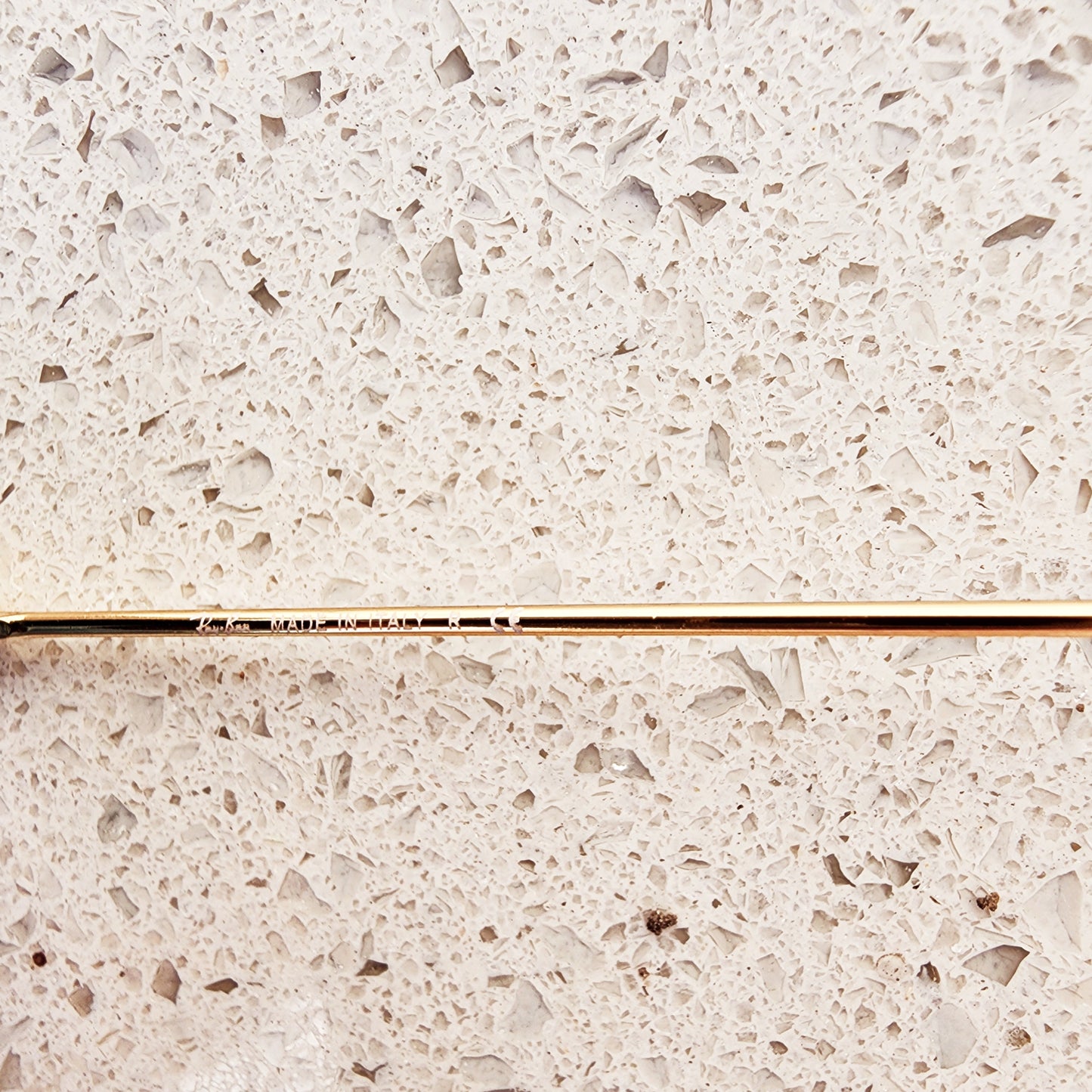 Close up of Ray Ban aviator temple showing made in Italy stamp and Brand name