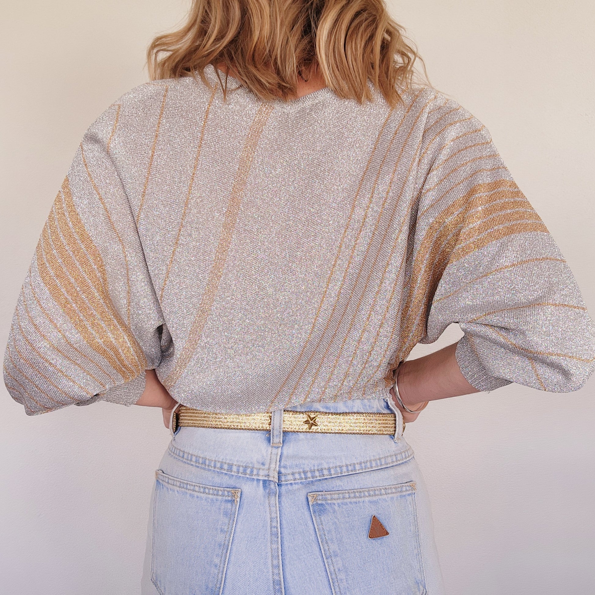 Vintage metallic knit, lightweight. wilsonavenue.au