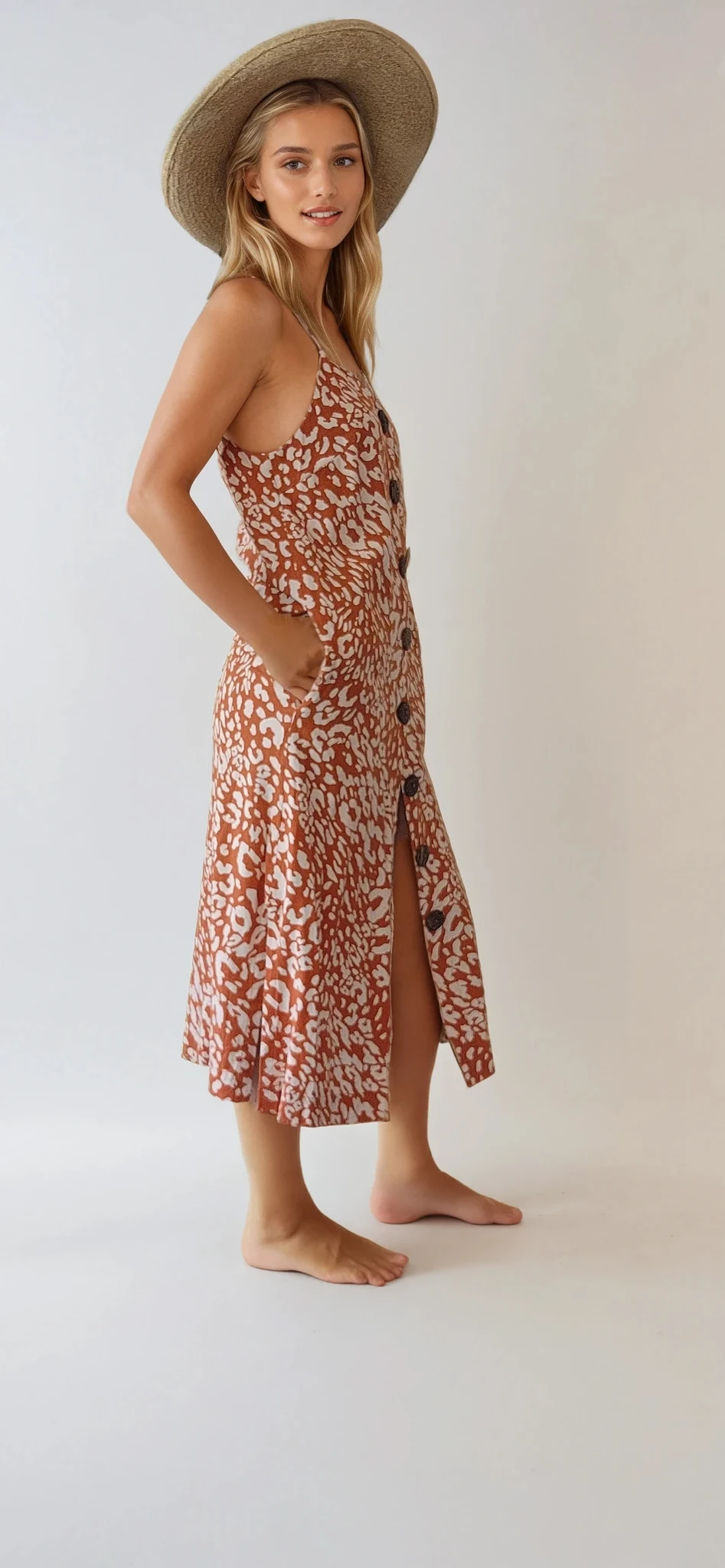 Leopard Midi Dress by Travelling Kimono