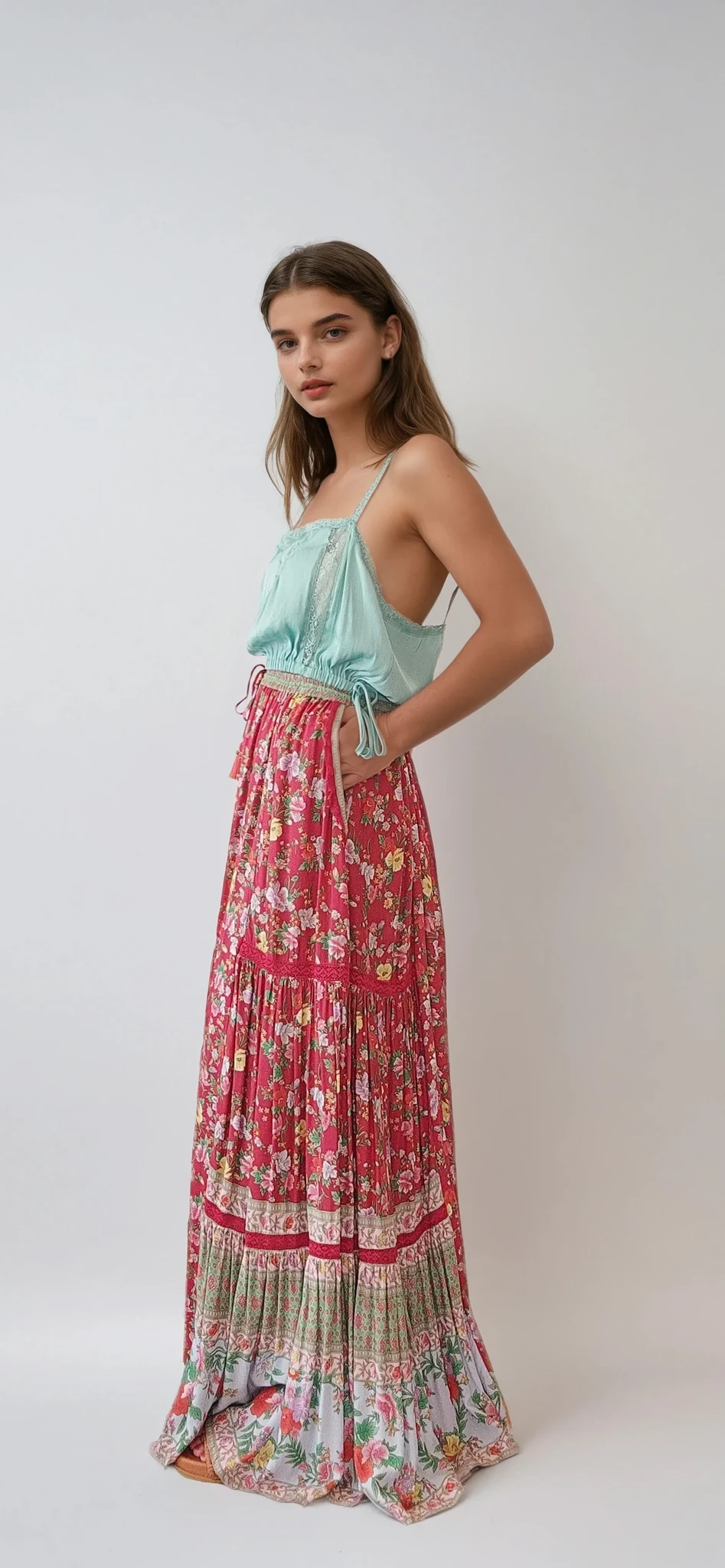 Tulle & Batiste Ravennah floral maxi skirt in size medium. Available online at wilsonavenue.au