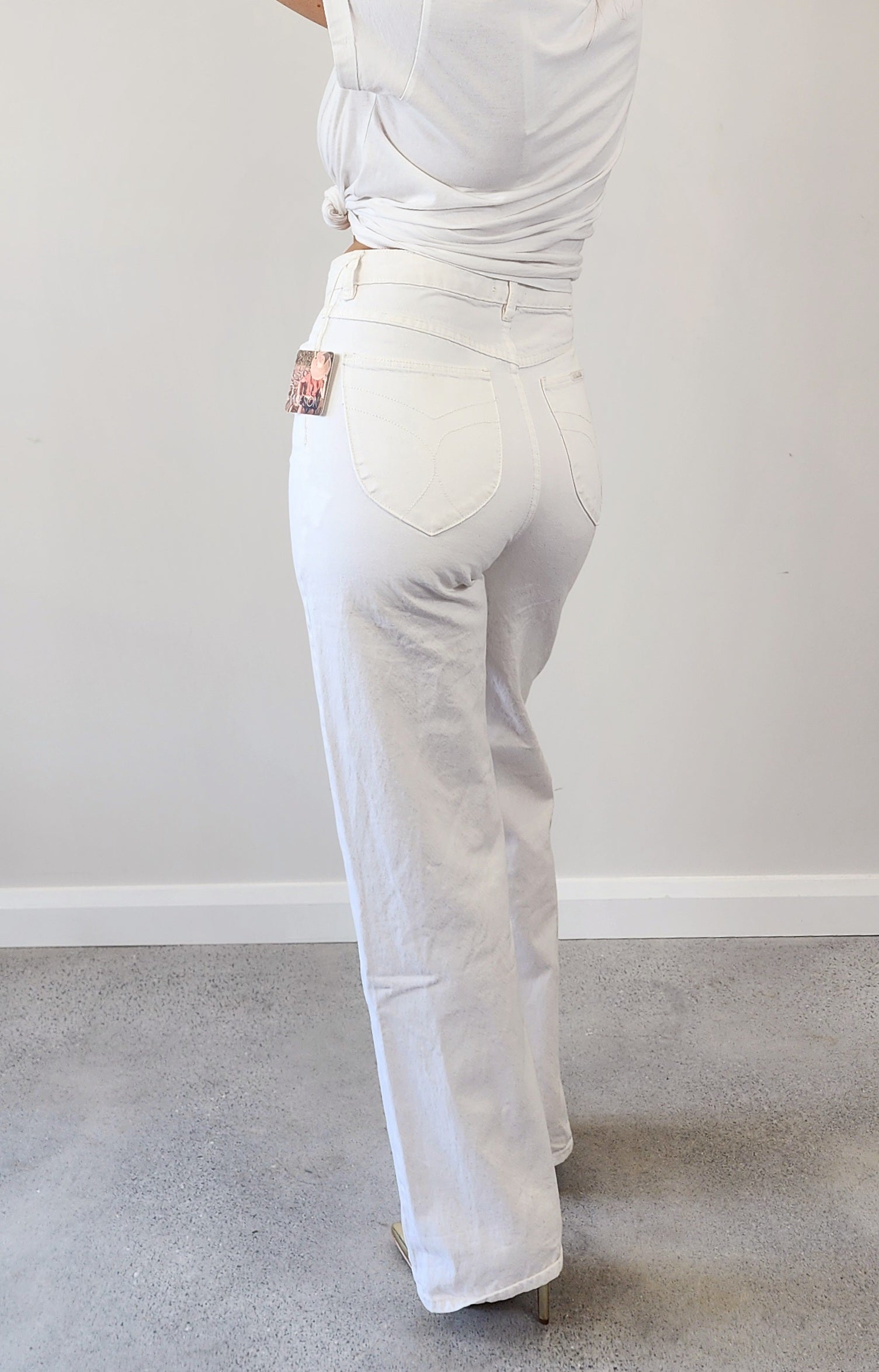 High waisted white rollas