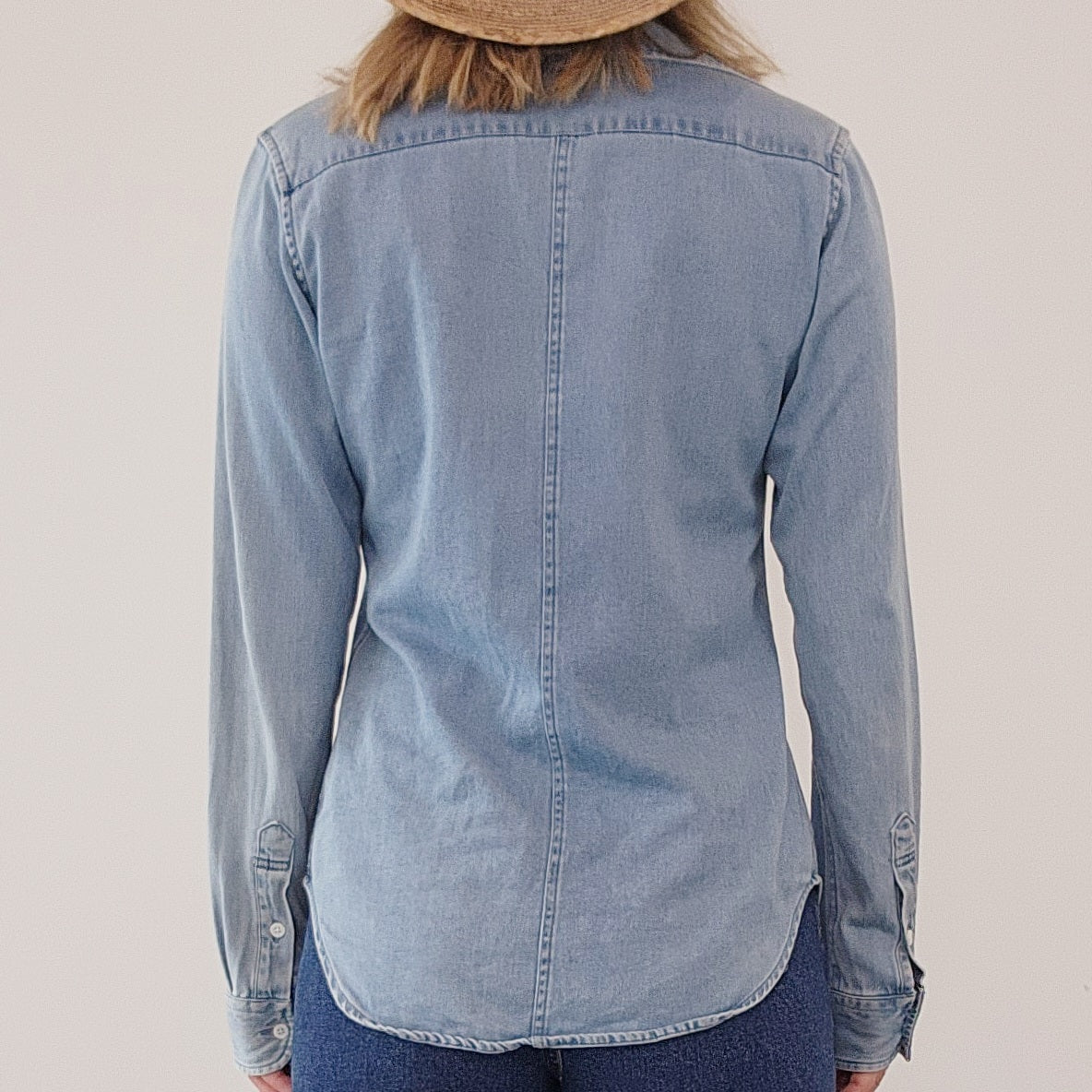 Secondhand Assembly label long sleeve blue button up shirt size 6