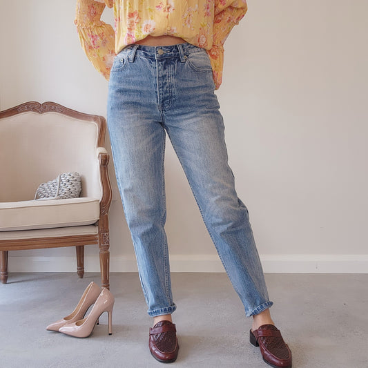 Assembly label vintage wash jeans in size 10, wonderful secondhand condition. Available online at Wilsonavenue.au