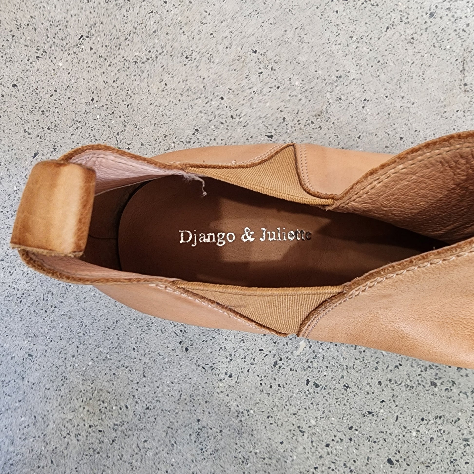 Tan leather ankle boots, Django & Juliette Foe