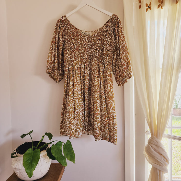 TREE OF LIFE Retro Floral Dress M