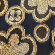 Vintage 1970's Gold Floral Midi Dress 8-10
