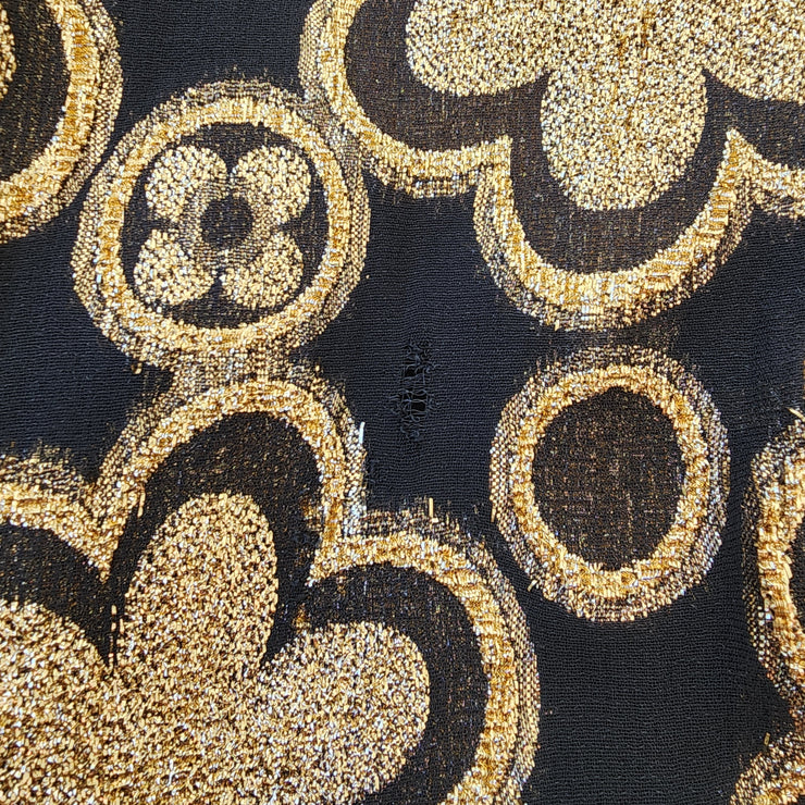 Vintage 1970's Gold Floral Midi Dress 8-10