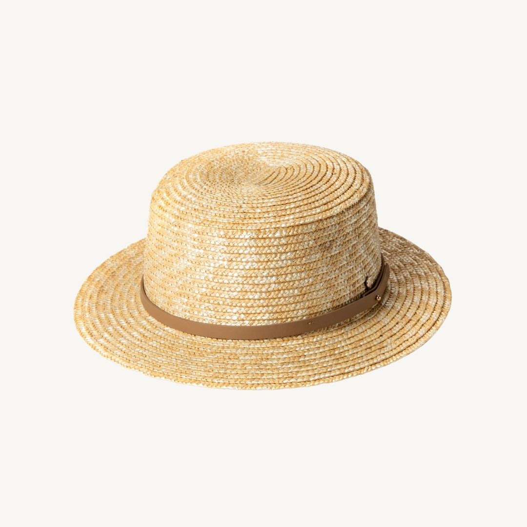 Shayd Mini Straw Boater - Tan strap