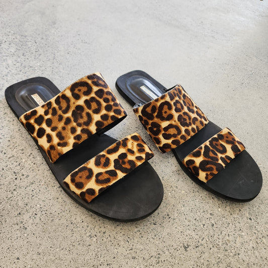 Alias Mae animal print slides with two straps
