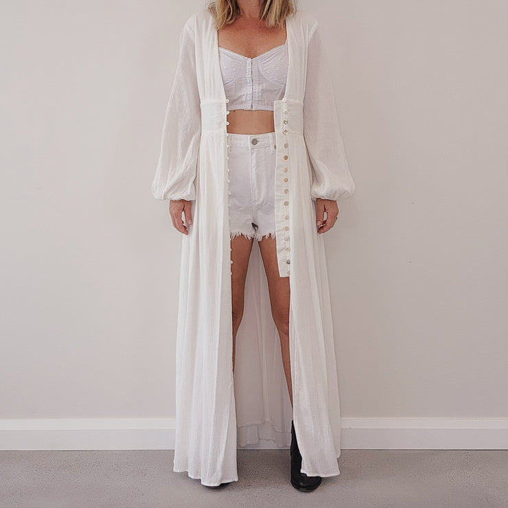 Charlie holiday white Halycon dress, duster, white button up