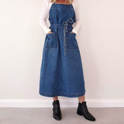 Denim apron dress by foundling, Byron Bay designer