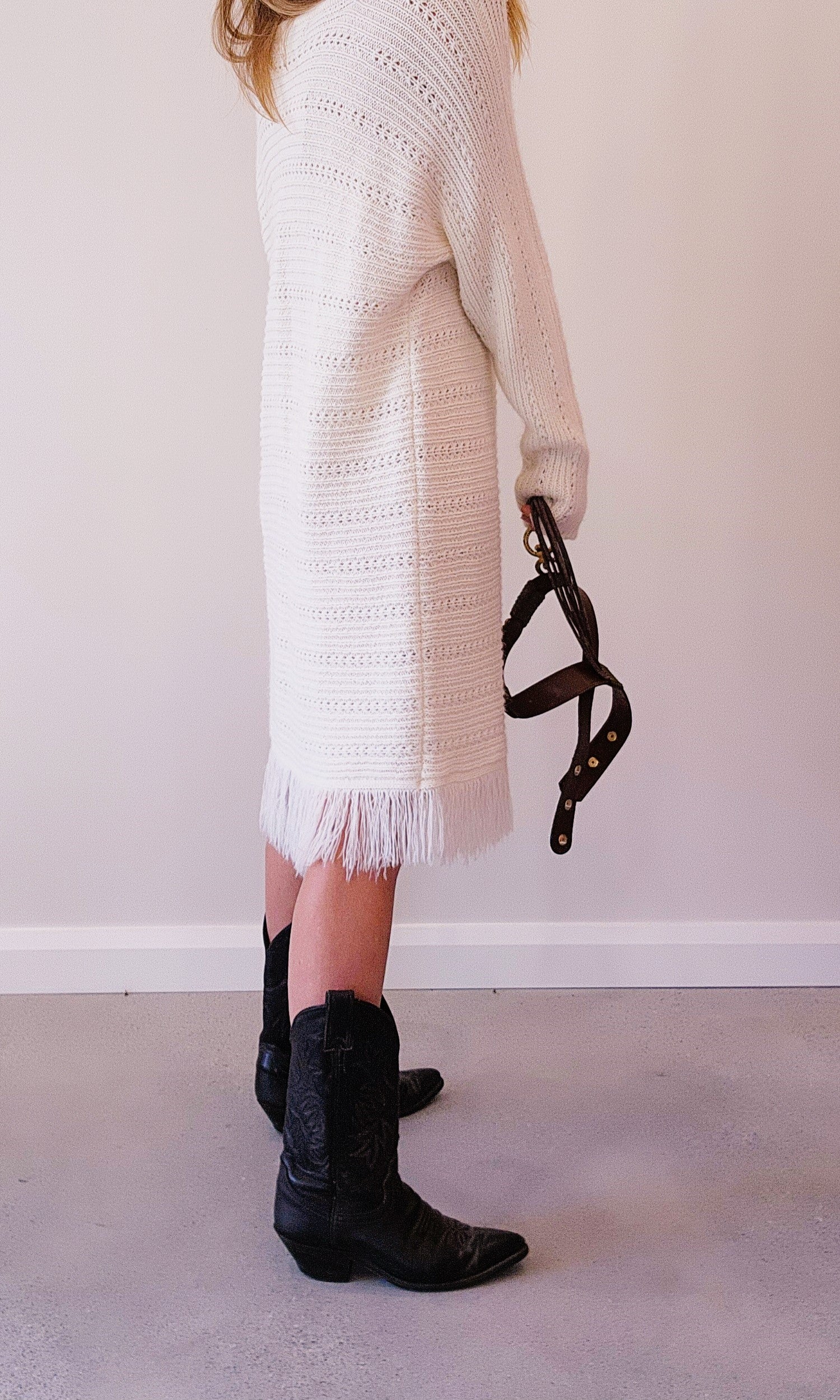 Secondhand Sandra Steiner fringe knitted dress, cowgirl, western style dress