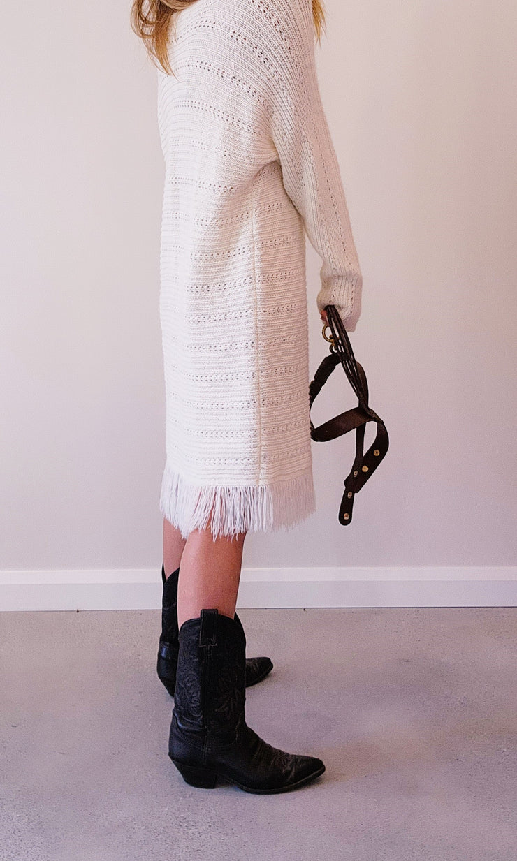 Secondhand Sandra Steiner fringe knitted dress, cowgirl, western style dress