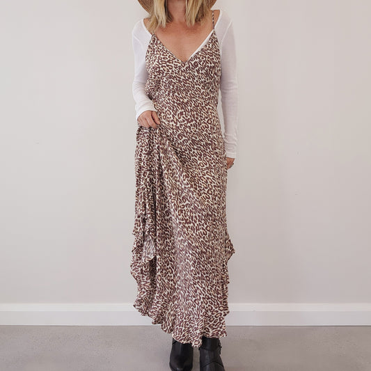 Gorgeous Kivari animal print slip dress size M. New with tags attached.