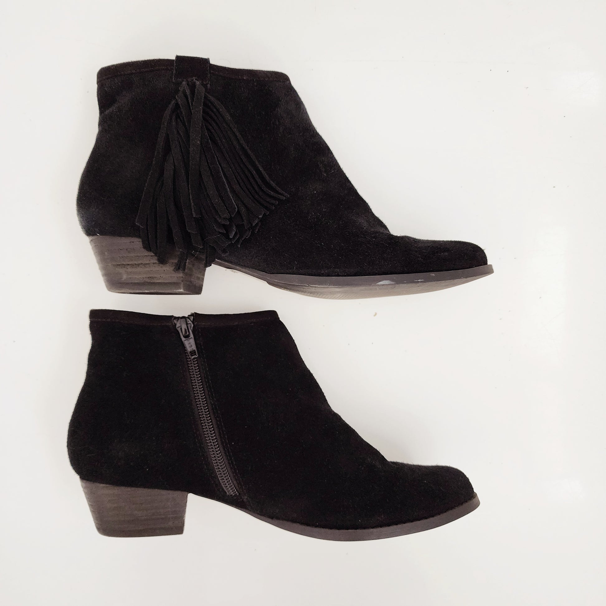 Miss KG black suede fringe ankle boots