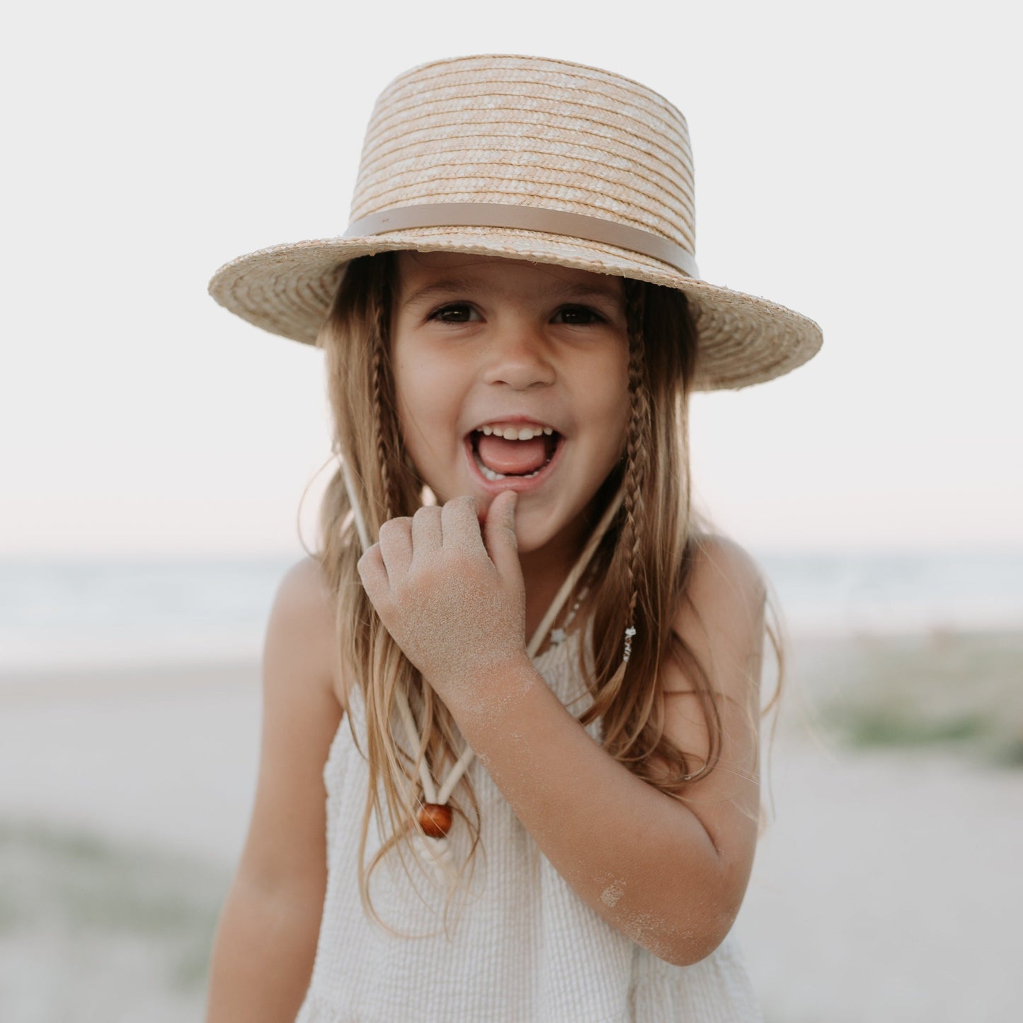 Shayd Mini Straw Boater - Tan strap