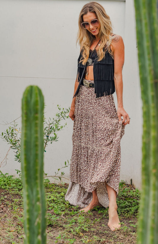 Erin wearing Kivari Alena maxi skirt size 6