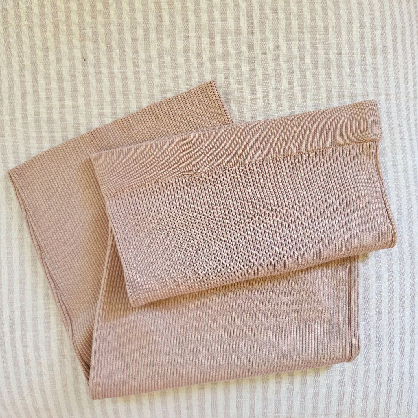 Flat lay showing the ribbed fabric on the Bae stretch midi skirt.