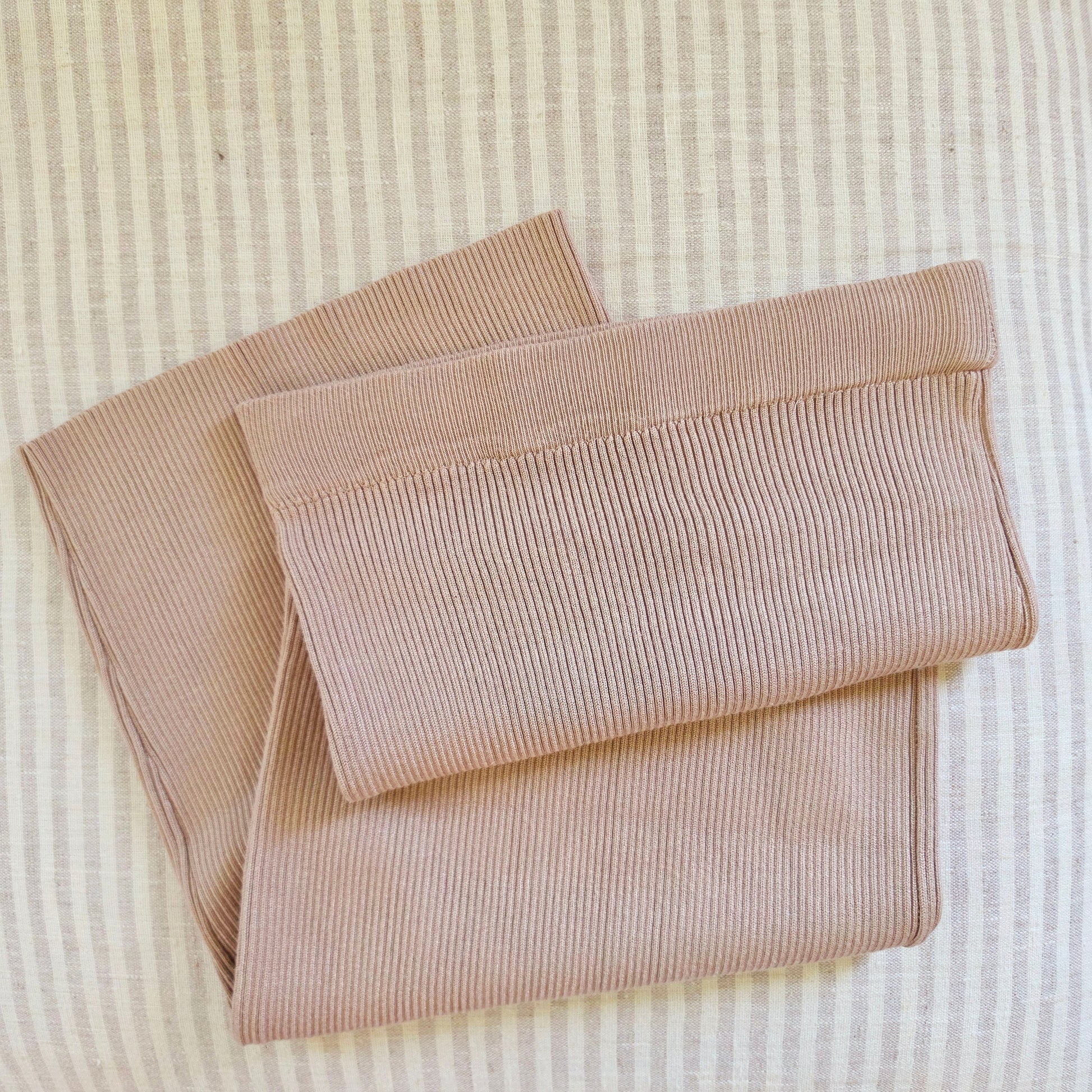 Flat lay showing the ribbed fabric on the Bae stretch midi skirt.