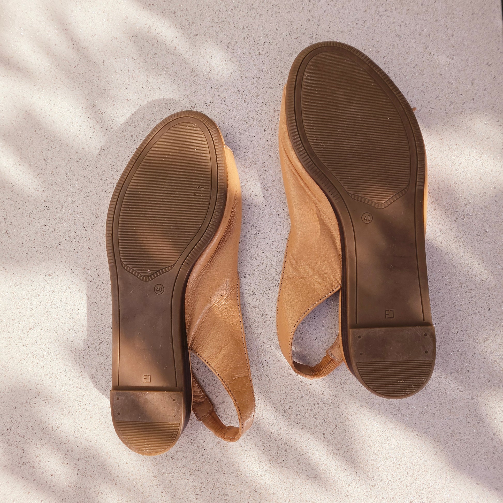 Bueno leather slingback sandals sole view size 40 minimal wear
