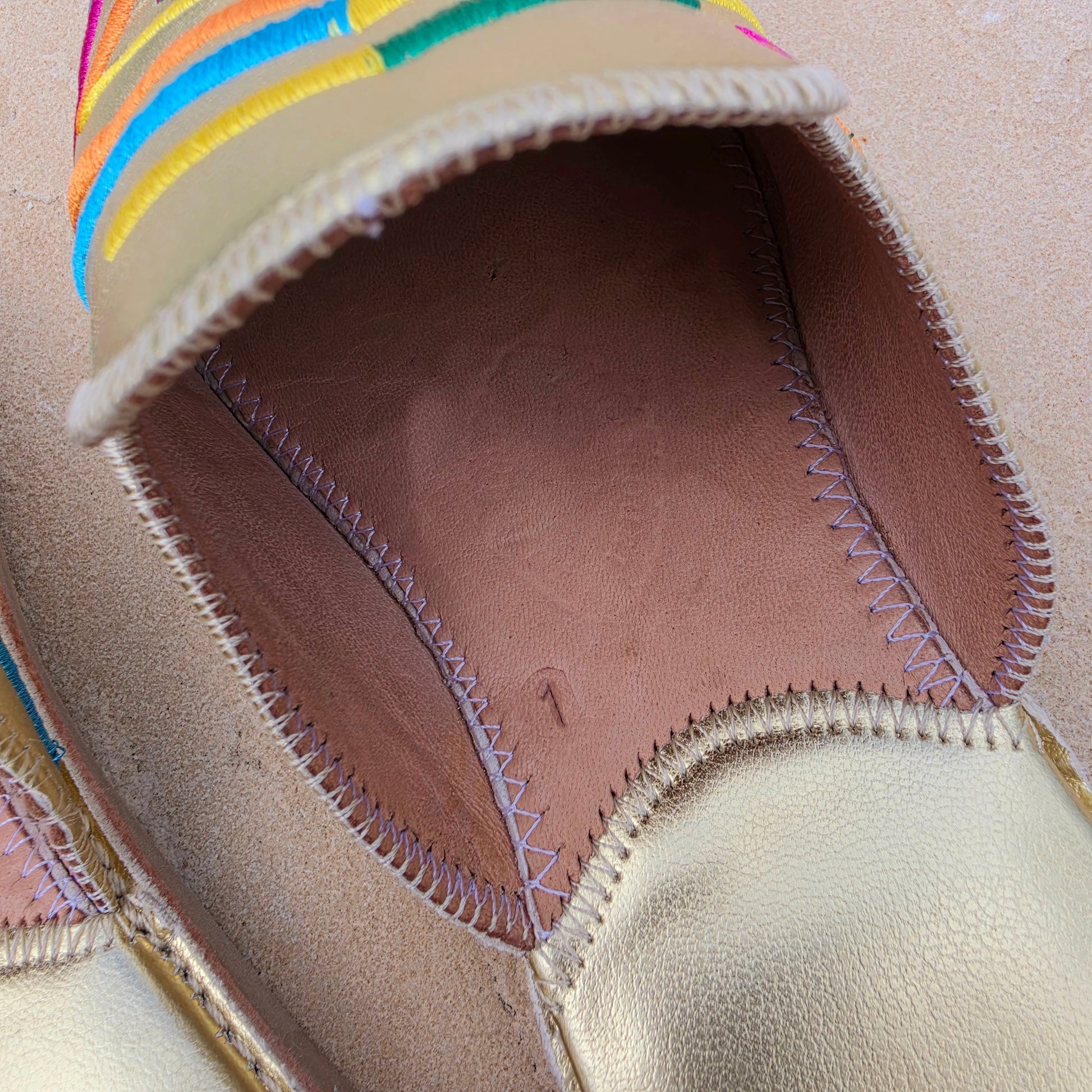 Image showing the inside of the Moroccan inspired Diamond brand slides.