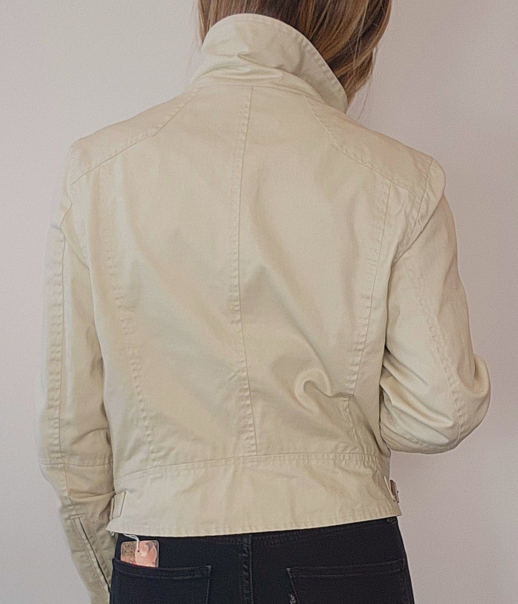 Secondhand cropped cream Levi Strauss jacket size M