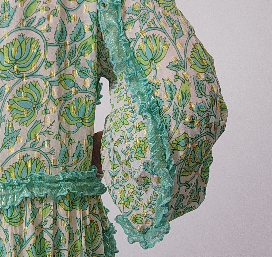 Frill detail on Miss June Paris frill gypsy blouse