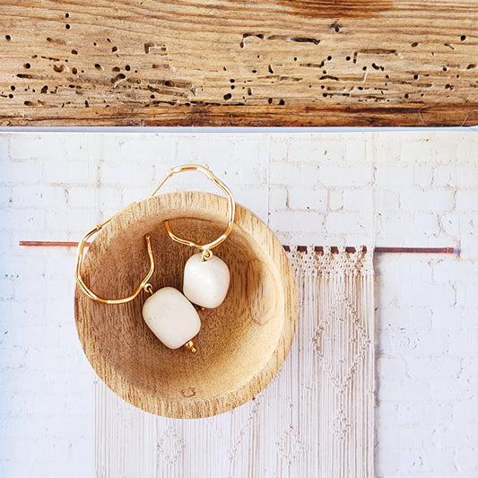 Image showing the handmade Aura earrings from the Relic Collection by Wilson Avenue