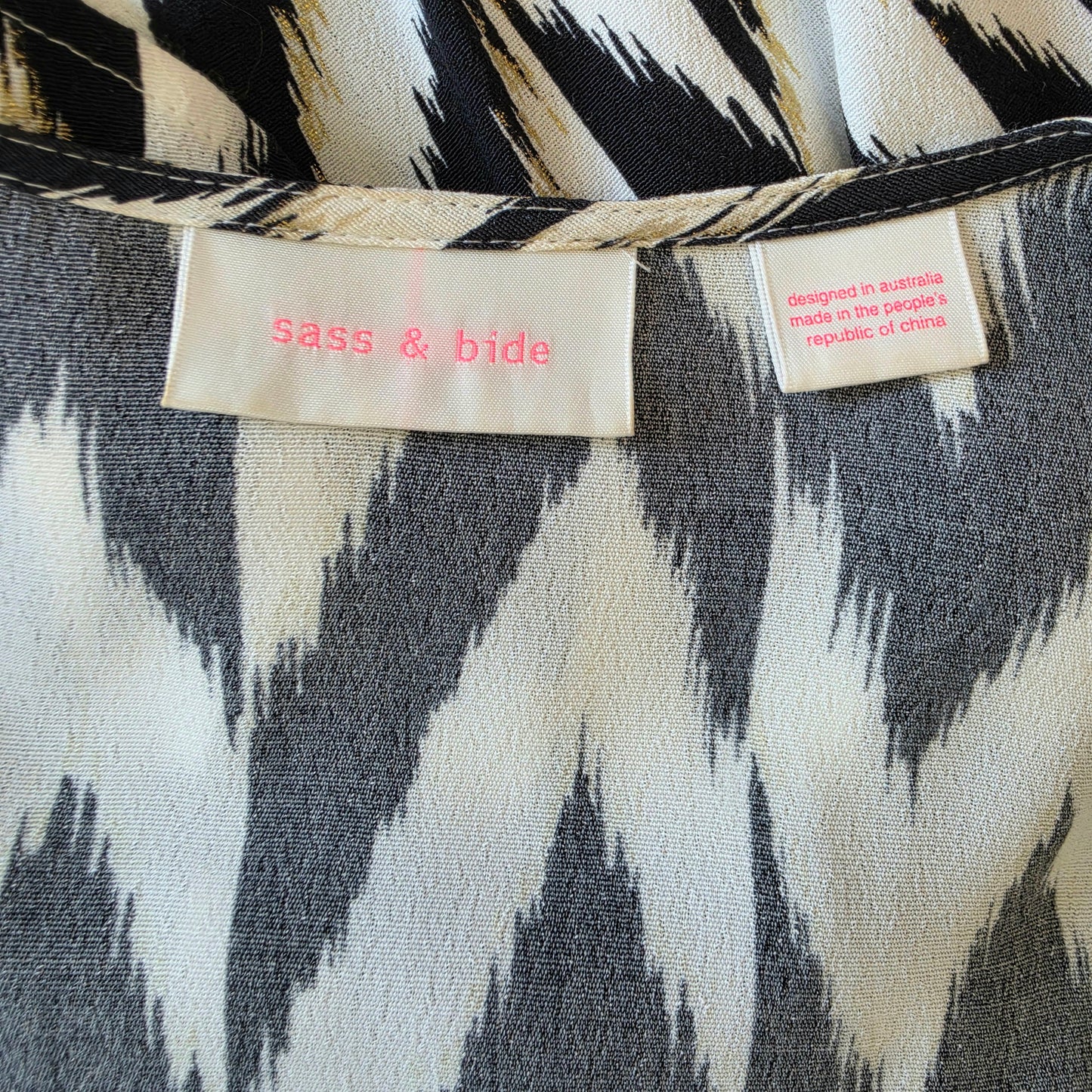 Sass & Bide woven designer label inside the Broken Chevron Dress.